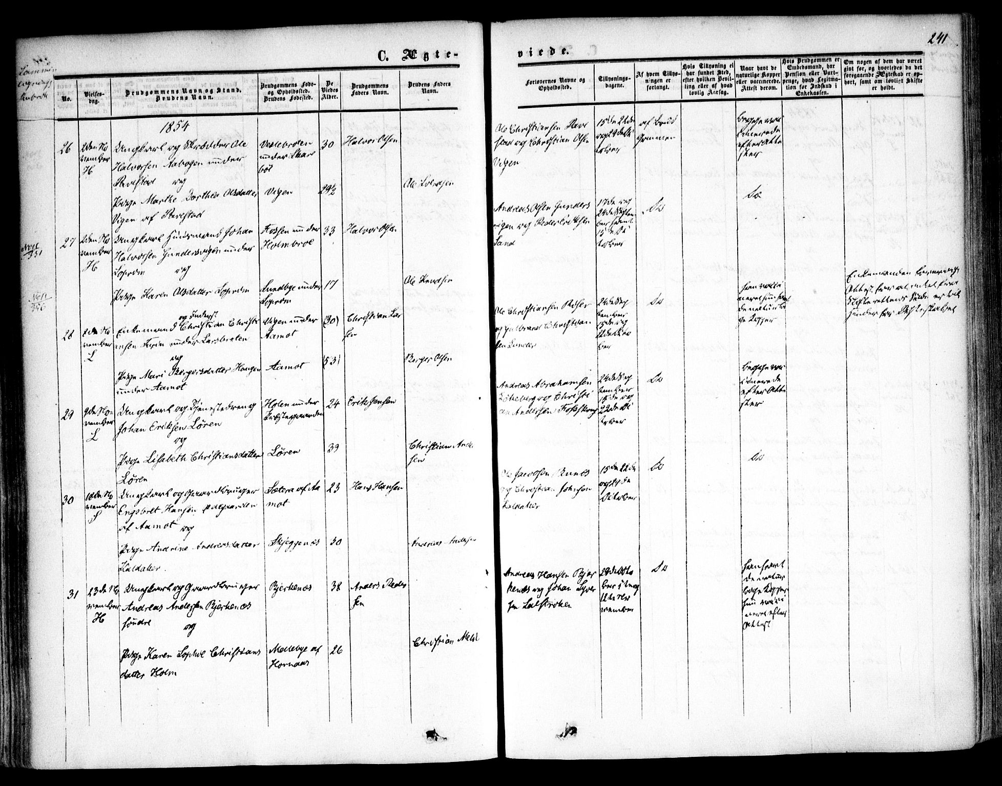 Høland prestekontor Kirkebøker, AV/SAO-A-10346a/F/Fa/L0010: Ministerialbok nr. I 10, 1854-1861, s. 241