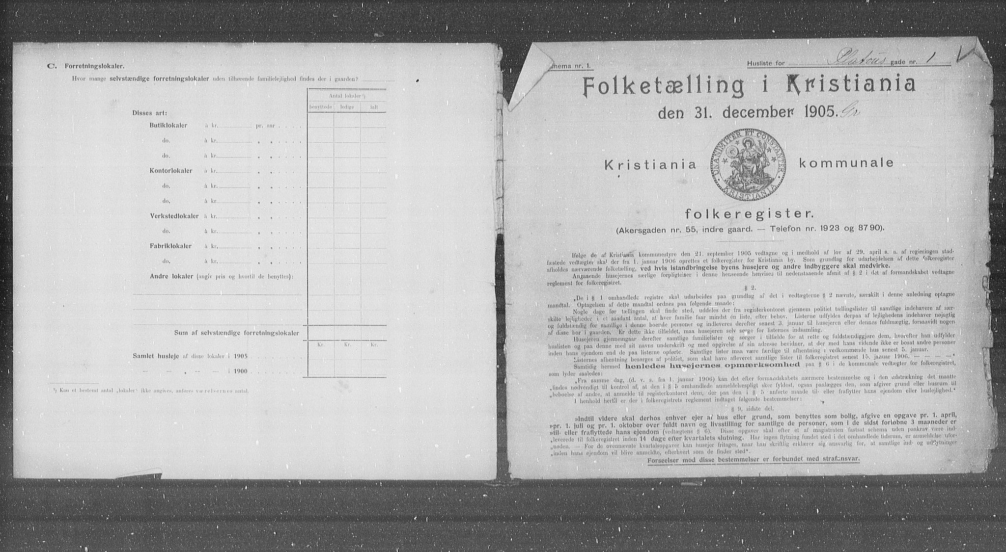 OBA, Kommunal folketelling 31.12.1905 for Kristiania kjøpstad, 1905, s. 42205