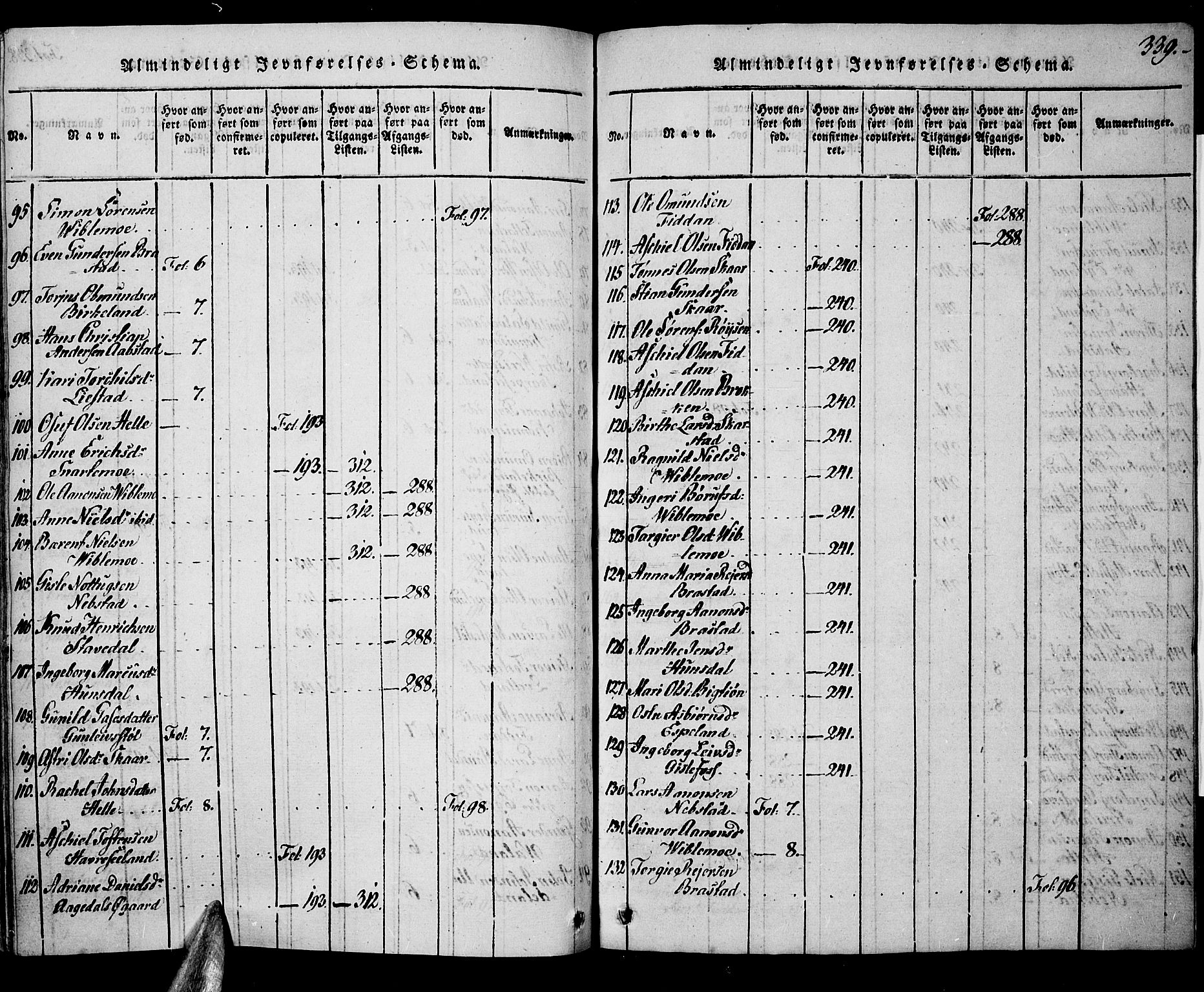Nord-Audnedal sokneprestkontor, AV/SAK-1111-0032/F/Fa/Faa/L0001: Ministerialbok nr. A 1, 1815-1856, s. 339