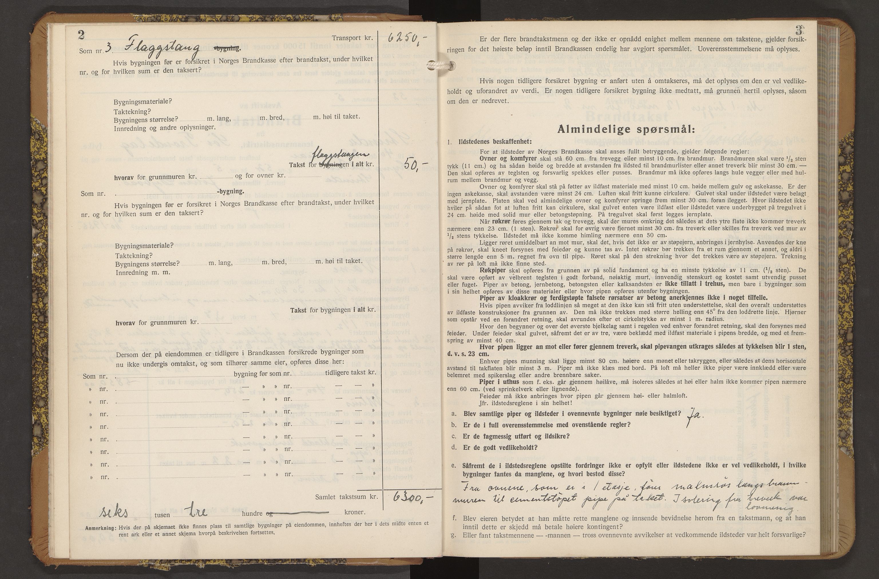 Norges Brannkasse Strinda, AV/SAT-A-5516/Fb/L0009: Branntakstprotokoll, 1940-1946, s. 2-3