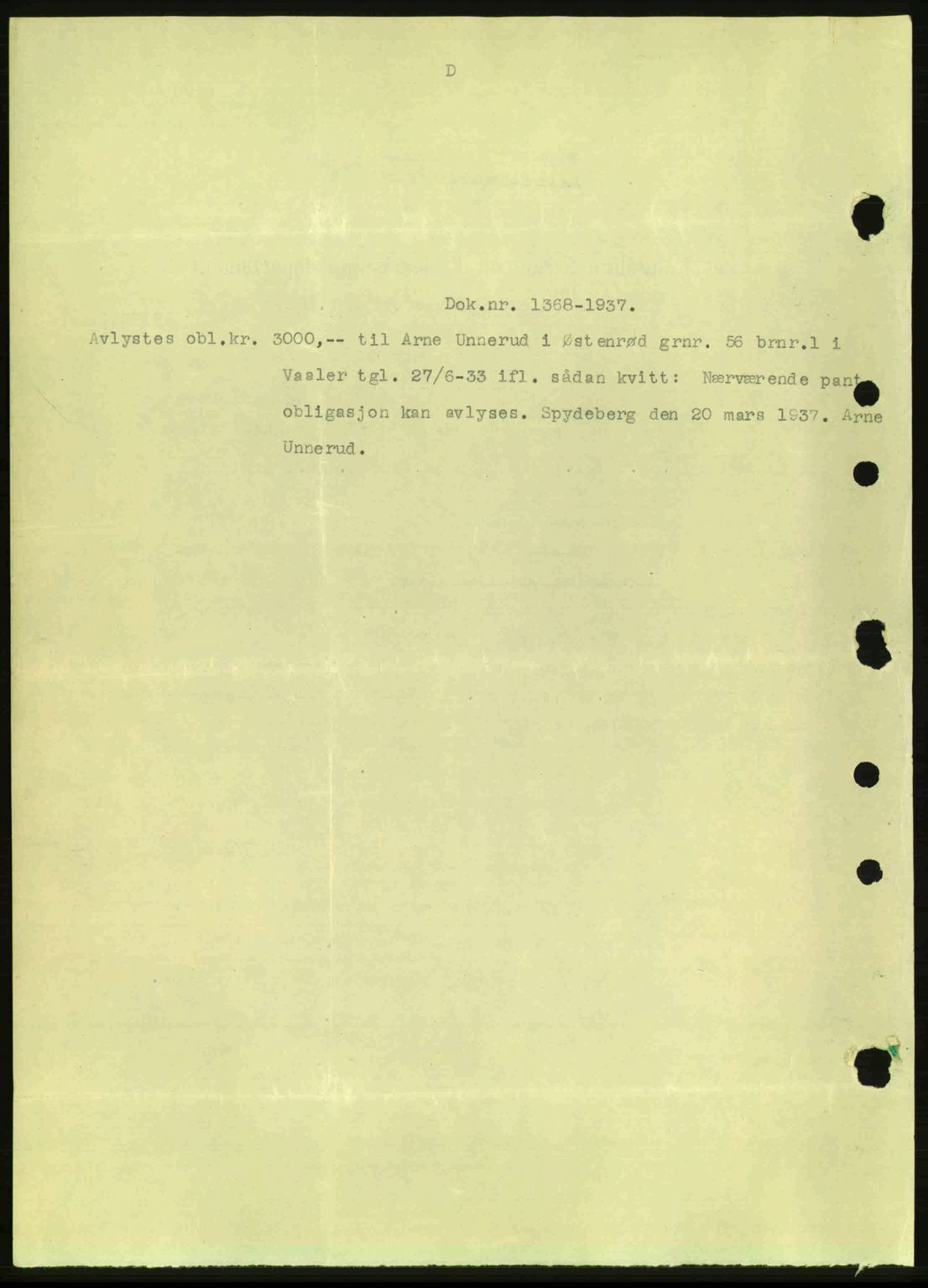 Moss sorenskriveri, SAO/A-10168: Pantebok nr. B3, 1937-1937, Dagboknr: 1368/1937