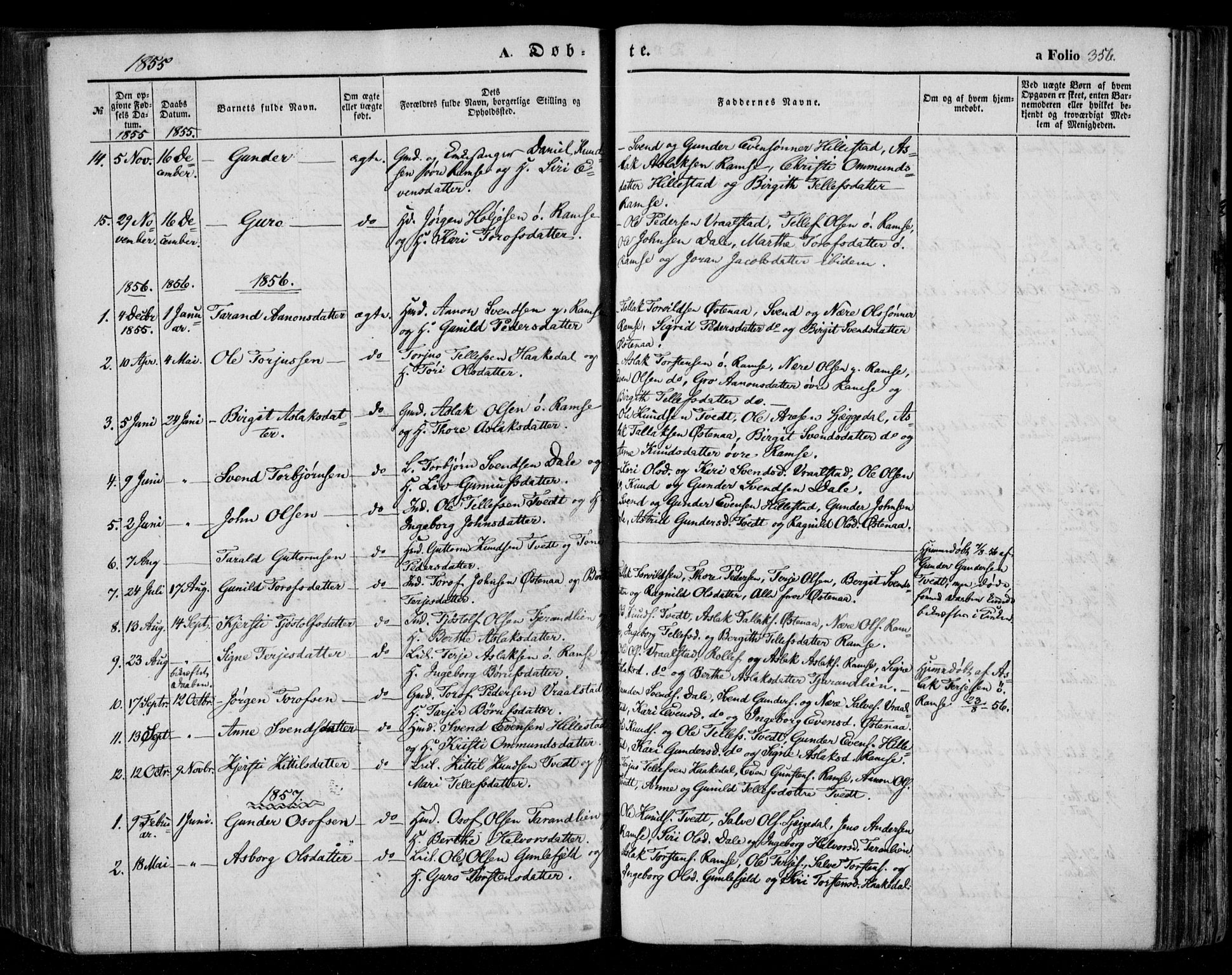 Åmli sokneprestkontor, AV/SAK-1111-0050/F/Fa/Fac/L0008: Ministerialbok nr. A 8, 1852-1869, s. 356