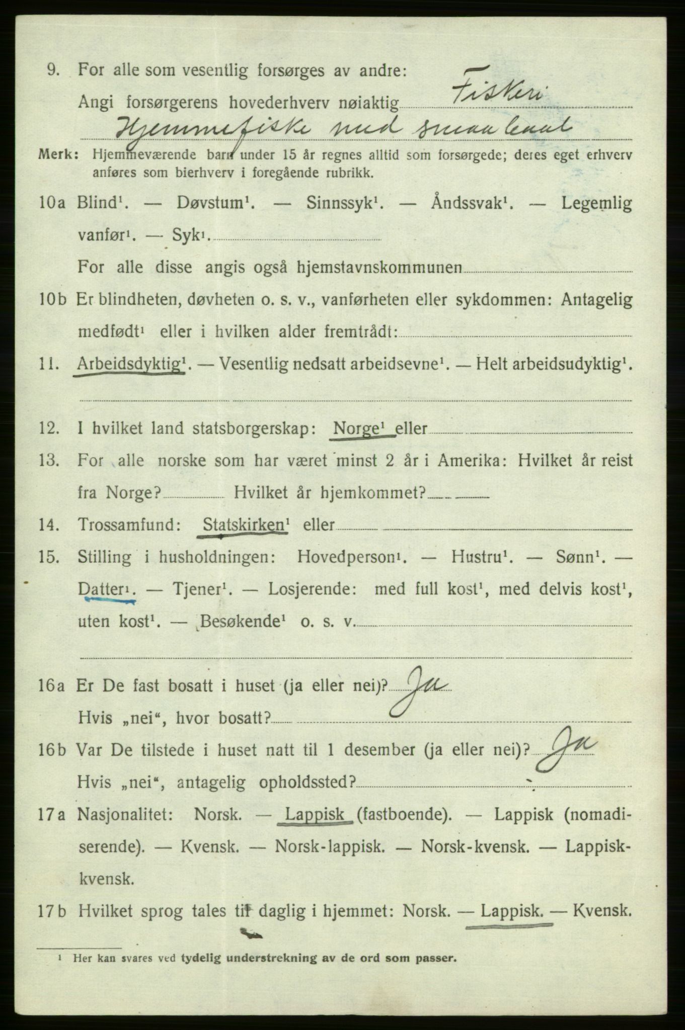 SATØ, Folketelling 1920 for 2017 Kvalsund herred, 1920, s. 2031