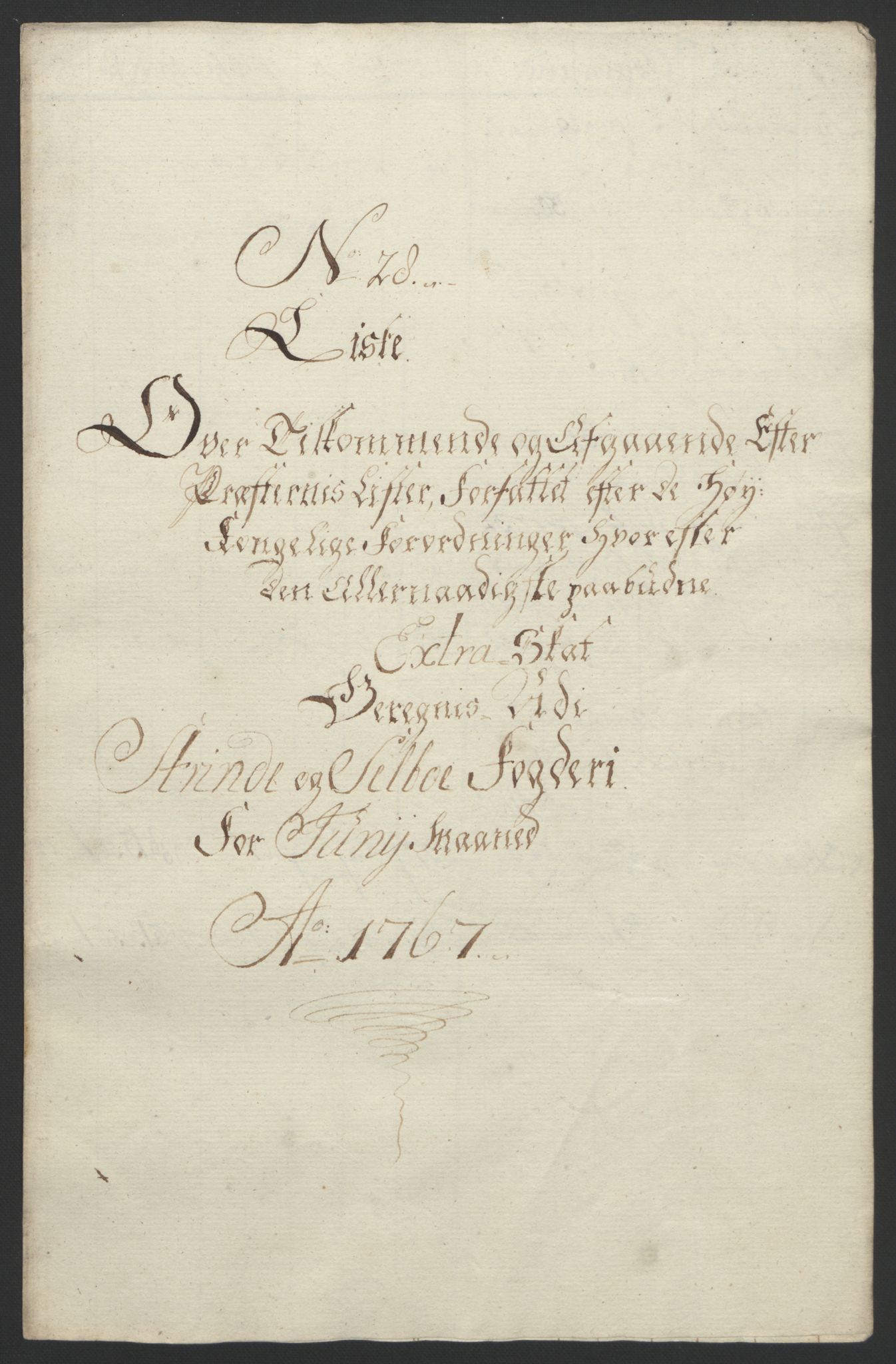 Rentekammeret inntil 1814, Reviderte regnskaper, Fogderegnskap, AV/RA-EA-4092/R61/L4180: Ekstraskatten Strinda og Selbu, 1762-1767, s. 379