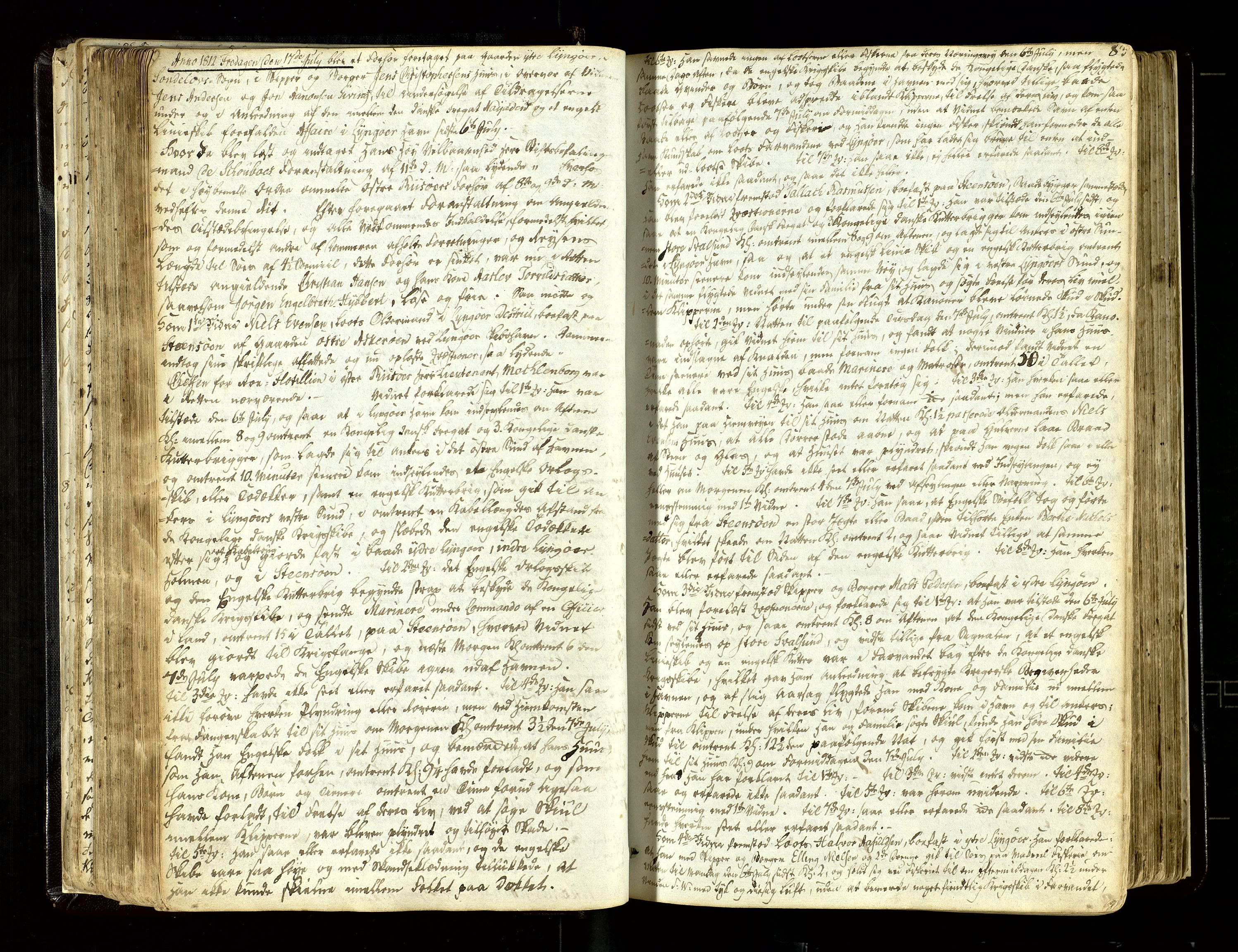 Nedenes sorenskriveri før 1824, SAK/1221-0007/F/Fb/L0006: Ekstrarettsprotokoll med register nr 6, 1811-1819, s. 83