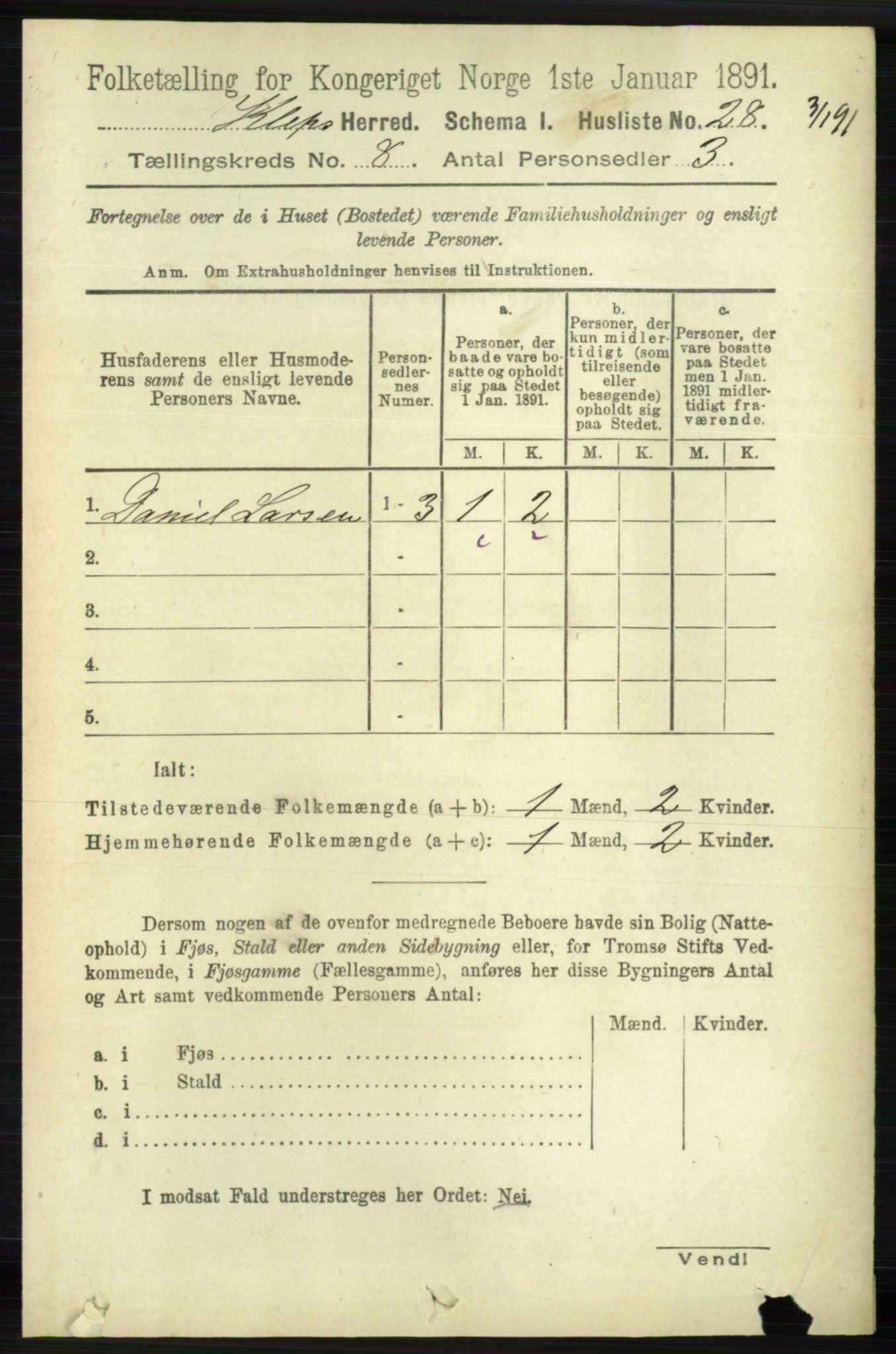 RA, Folketelling 1891 for 1120 Klepp herred, 1891, s. 2502