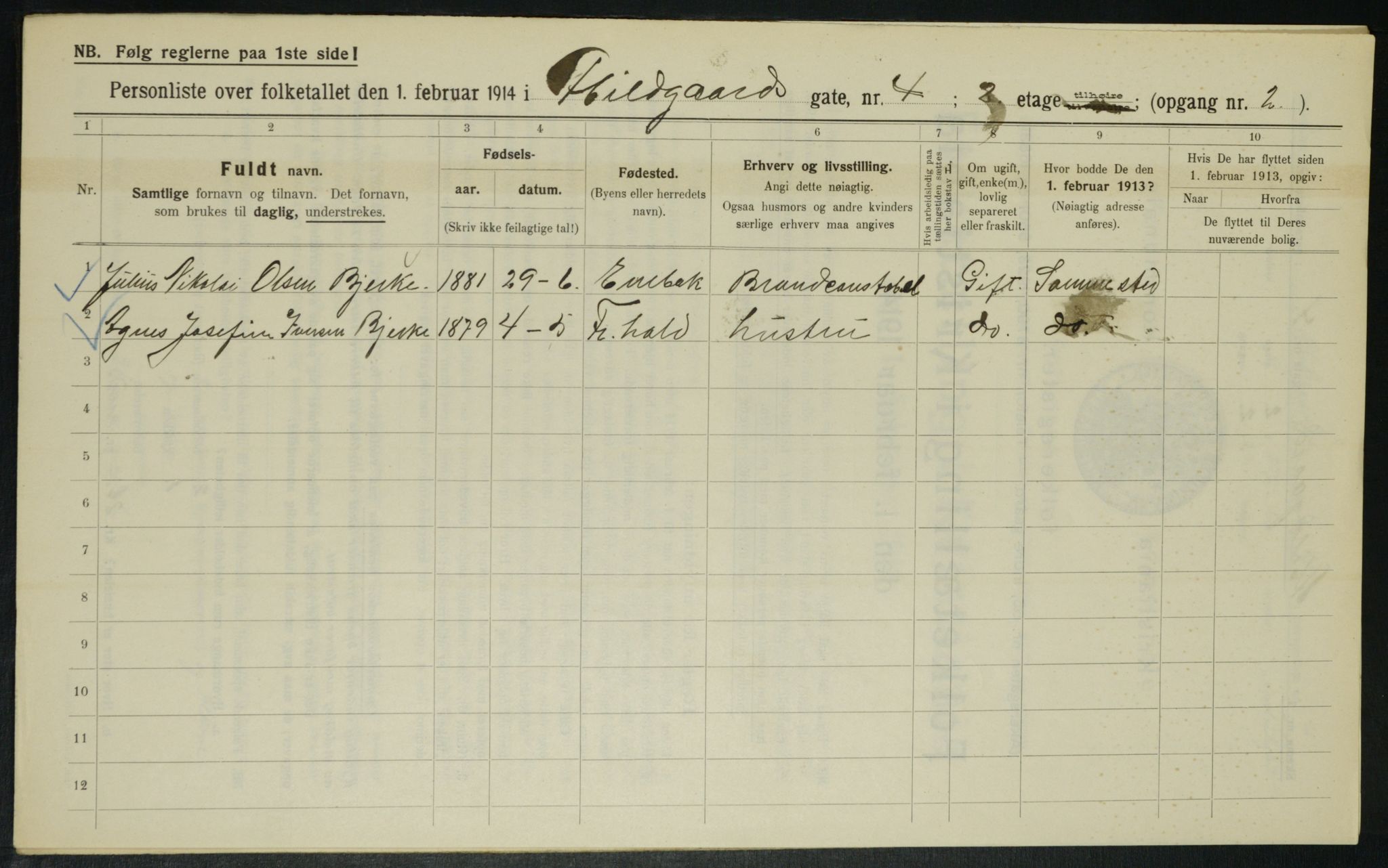 OBA, Kommunal folketelling 1.2.1914 for Kristiania, 1914, s. 17
