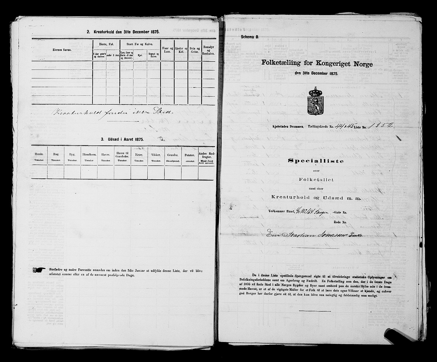 SAKO, Folketelling 1875 for 0602 Drammen kjøpstad, 1875, s. 3663