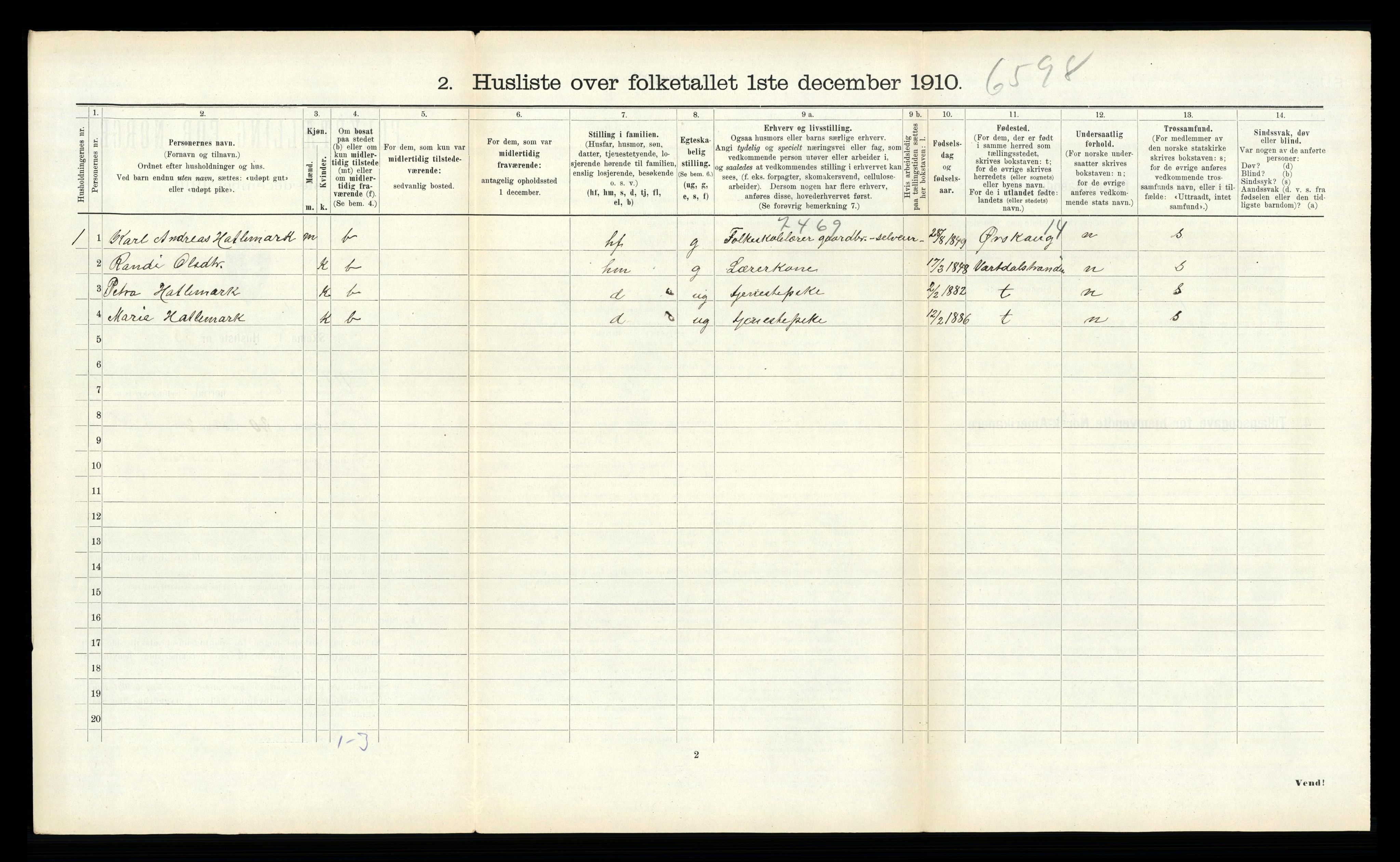 RA, Folketelling 1910 for 1516 Ulstein herred, 1910, s. 591