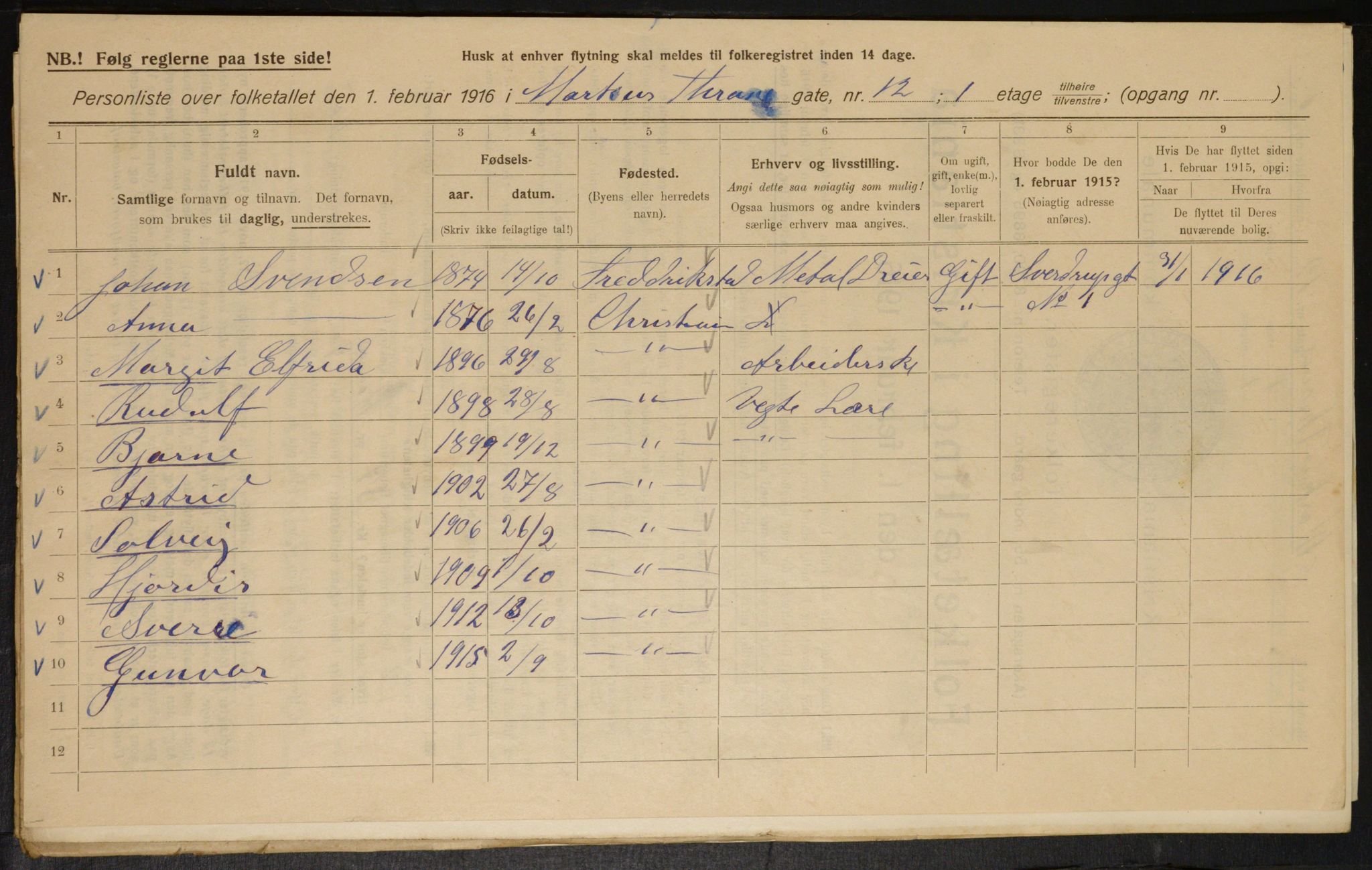 OBA, Kommunal folketelling 1.2.1916 for Kristiania, 1916, s. 61767