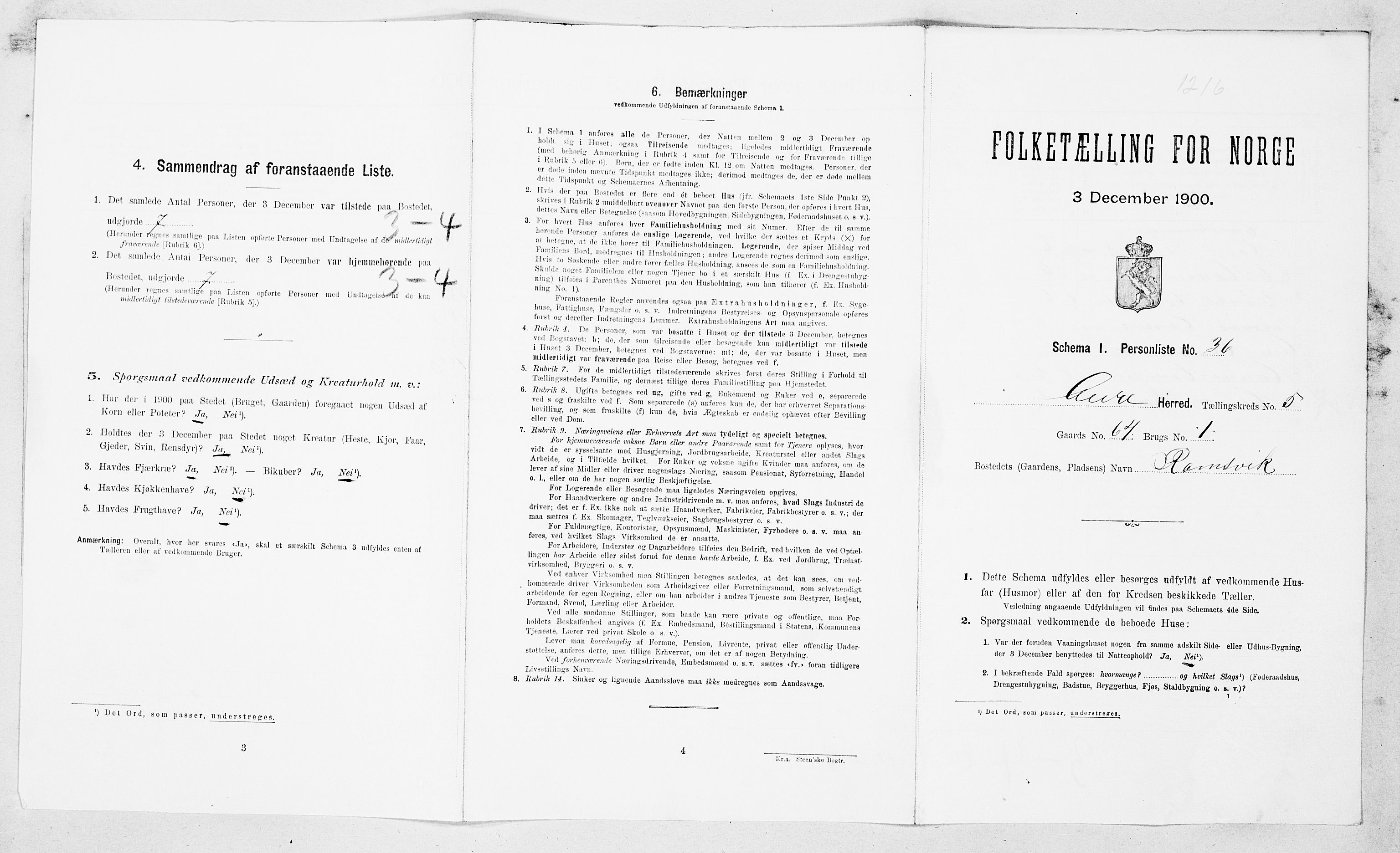 SAT, Folketelling 1900 for 1569 Aure herred, 1900, s. 677