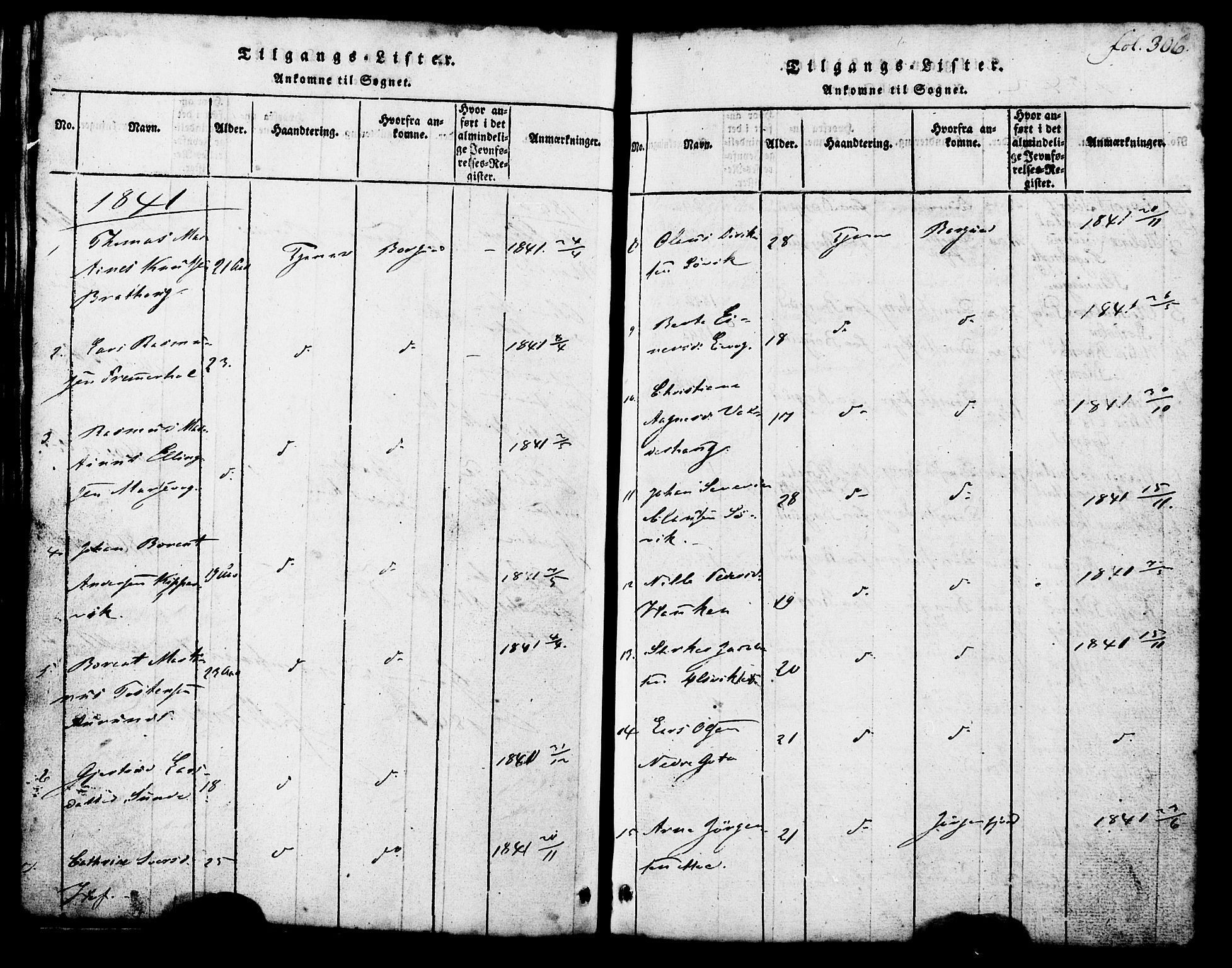 Ministerialprotokoller, klokkerbøker og fødselsregistre - Møre og Romsdal, SAT/A-1454/537/L0520: Klokkerbok nr. 537C01, 1819-1868, s. 306