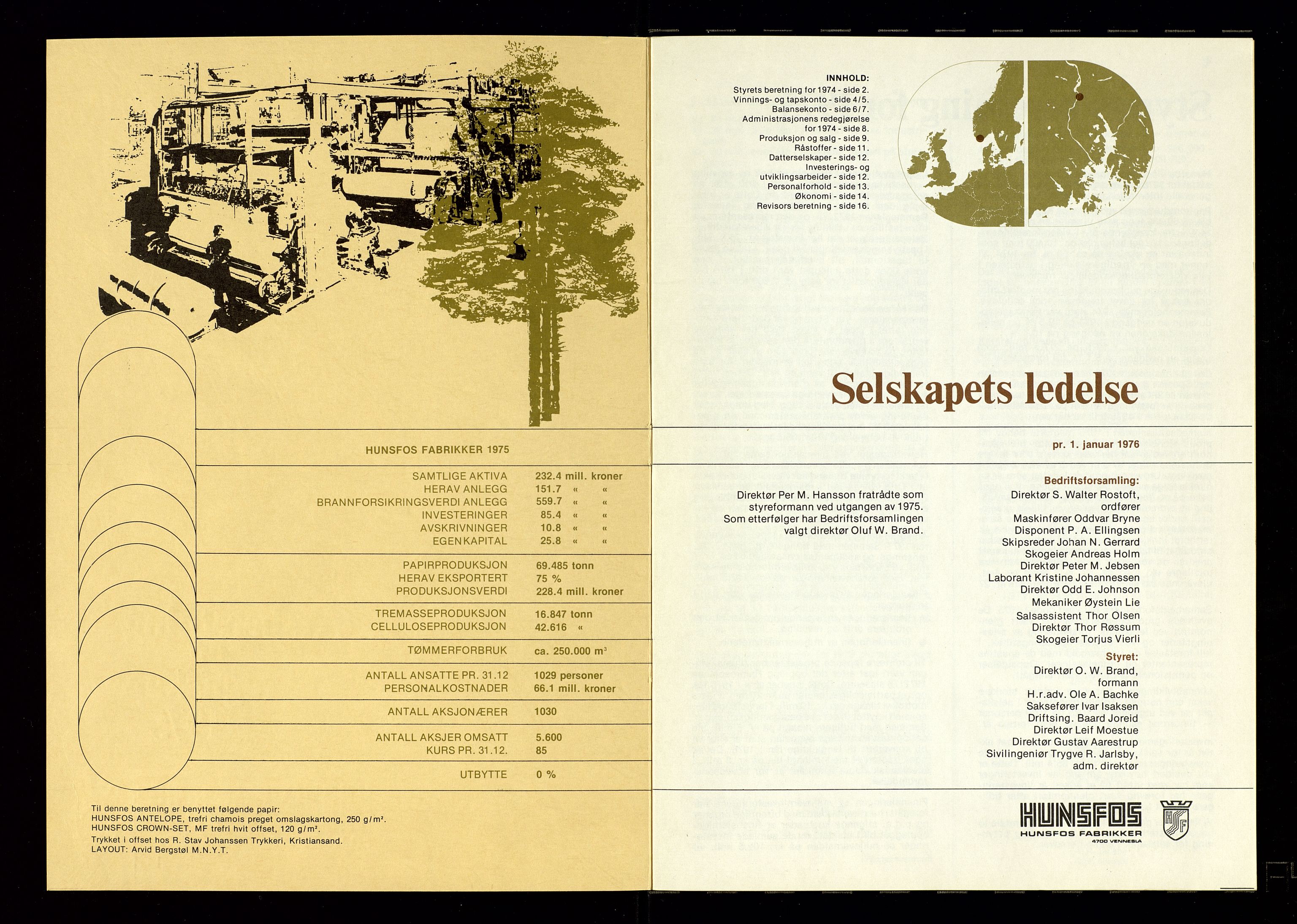 Hunsfos fabrikker, SAK/D/1440/01/L0001/0003: Vedtekter, anmeldelser og årsberetninger / Årsberetninger og regnskap, 1918-1989, s. 371