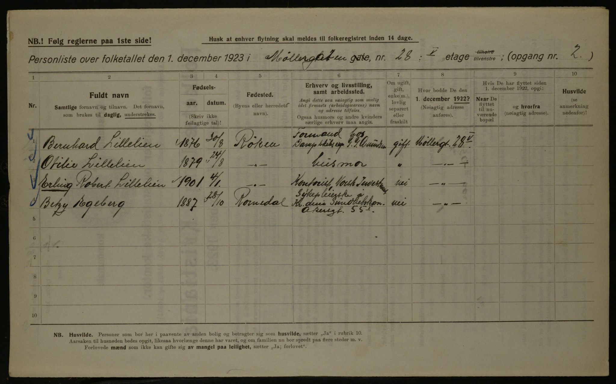 OBA, Kommunal folketelling 1.12.1923 for Kristiania, 1923, s. 75646