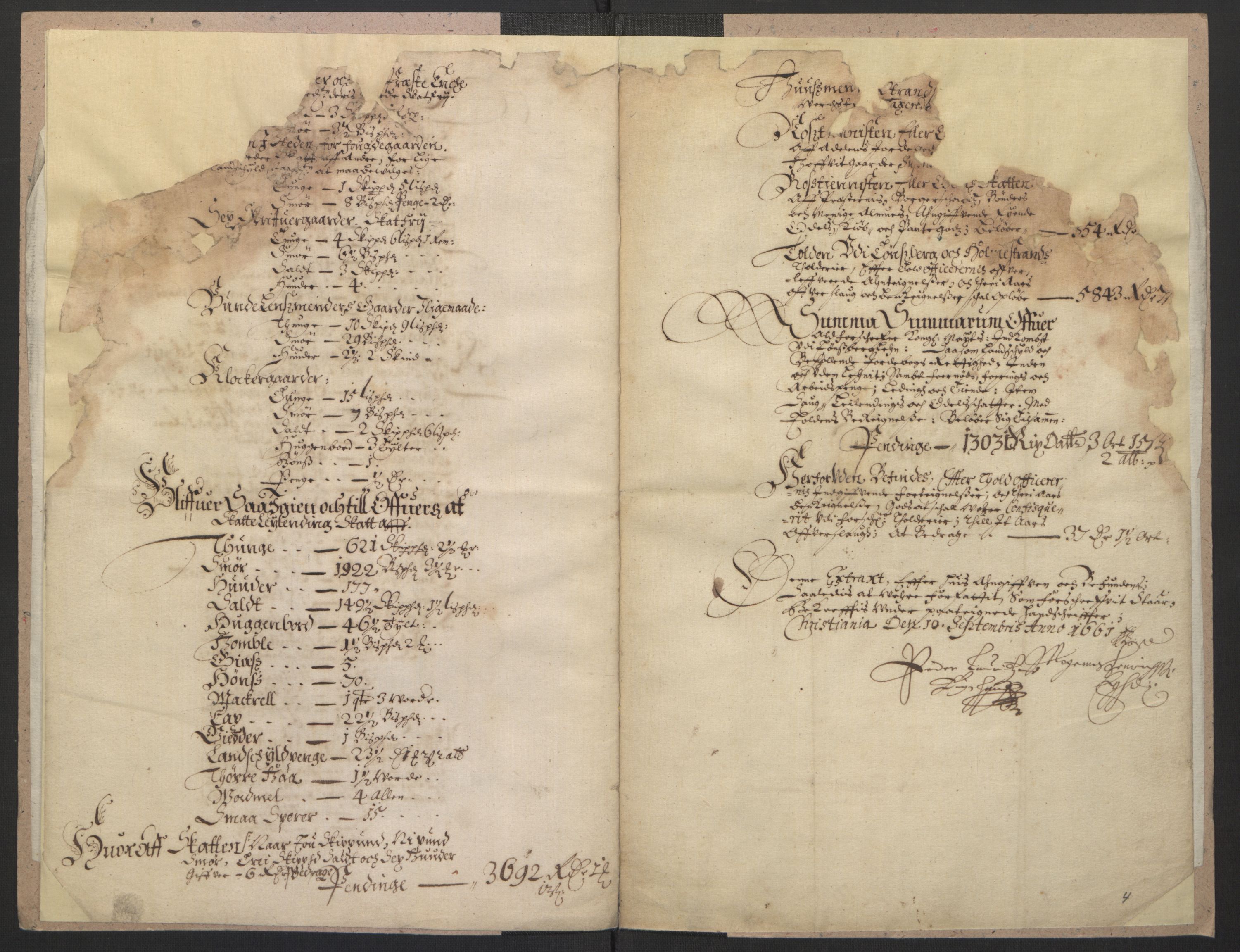 Rentekammeret inntil 1814, Realistisk ordnet avdeling, AV/RA-EA-4070/L/L0014/0001: Tønsberg lagdømme. Tønsberg len: / Ekstrakter over Tønsberg lens jordebøker., 1661, s. 3b-4a