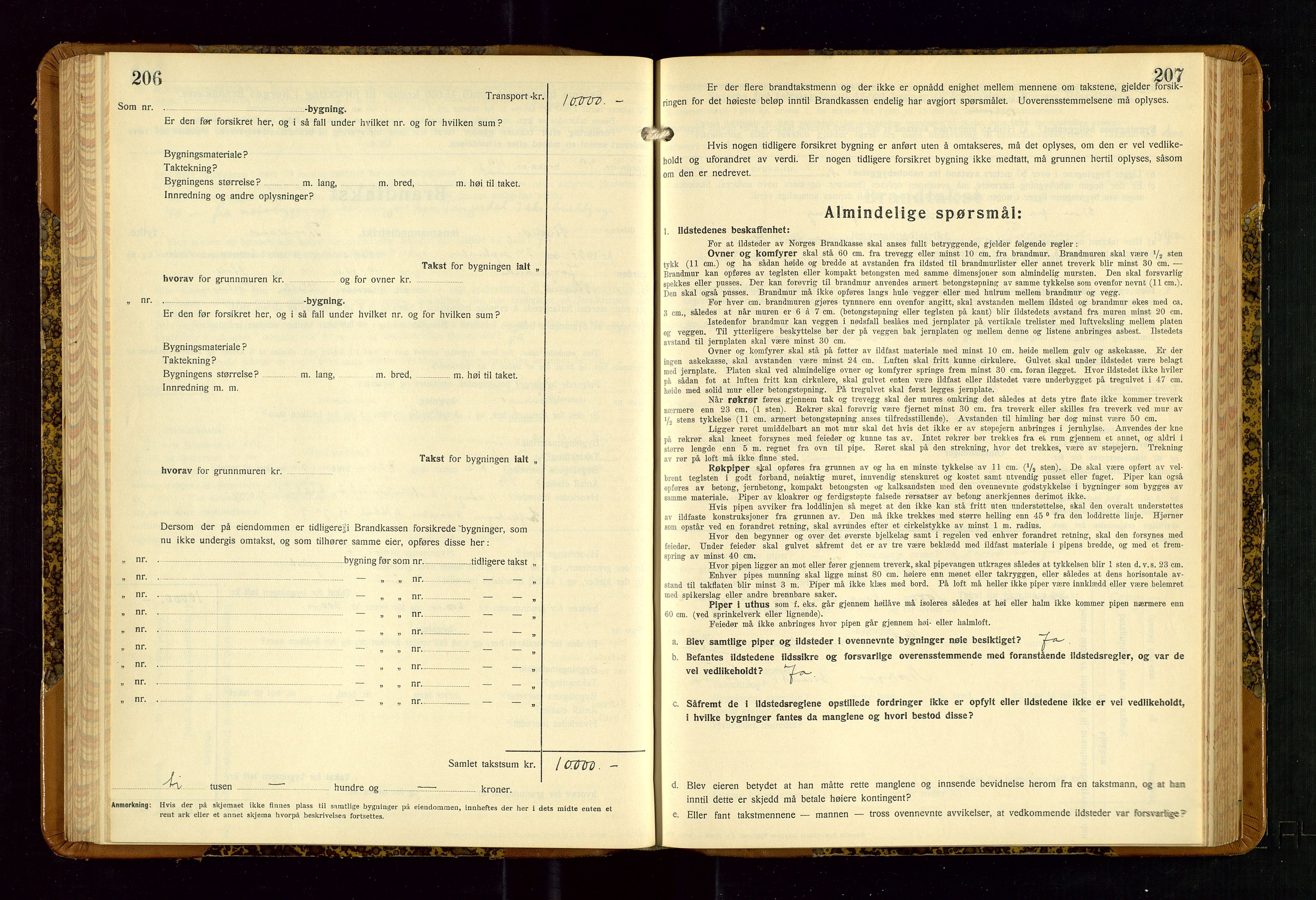 Strand og Forsand lensmannskontor, AV/SAST-A-100451/Gob/L0001: Branntakstprotokoll, 1935-1942, s. 206-207