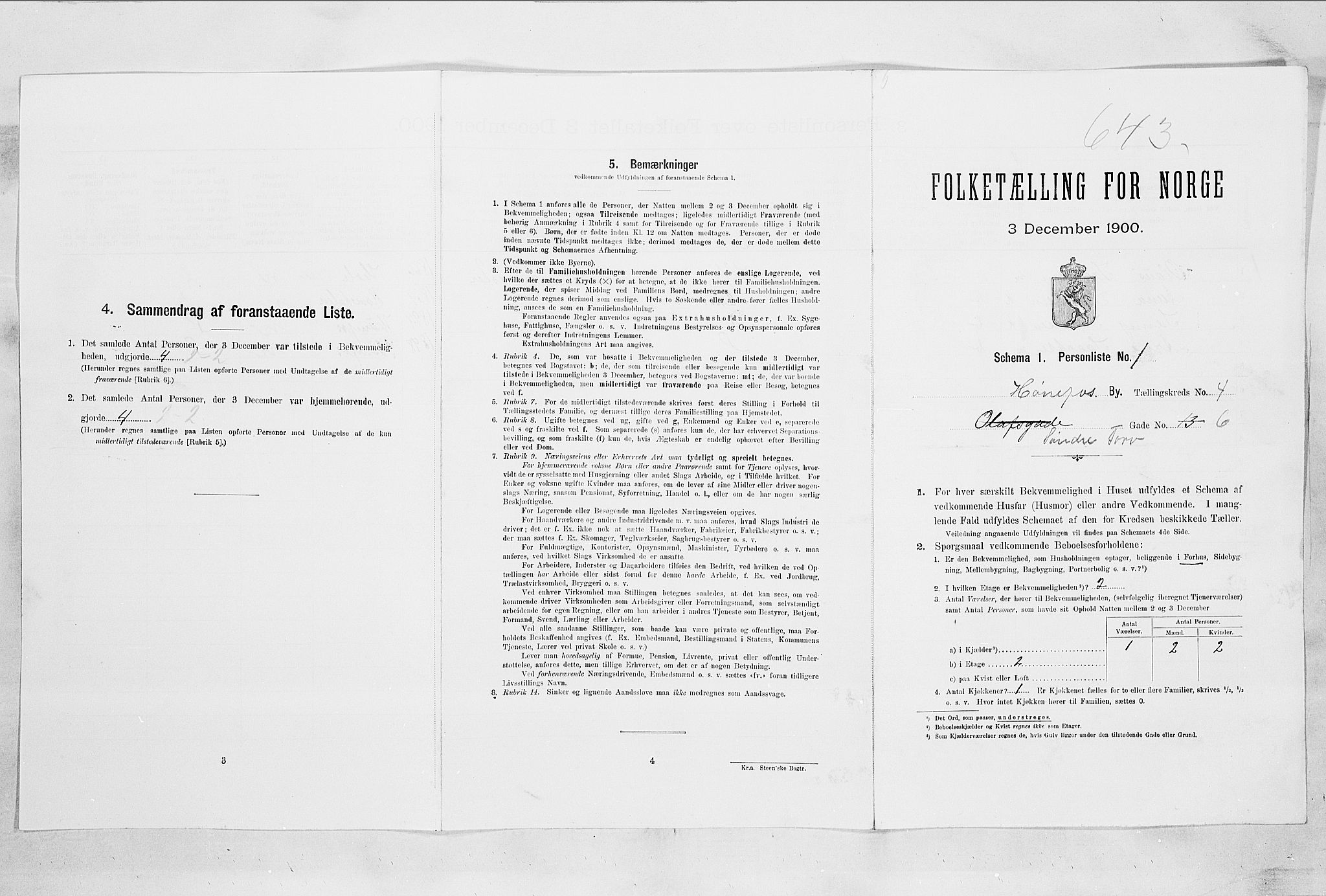 RA, Folketelling 1900 for 0601 Hønefoss kjøpstad, 1900, s. 405