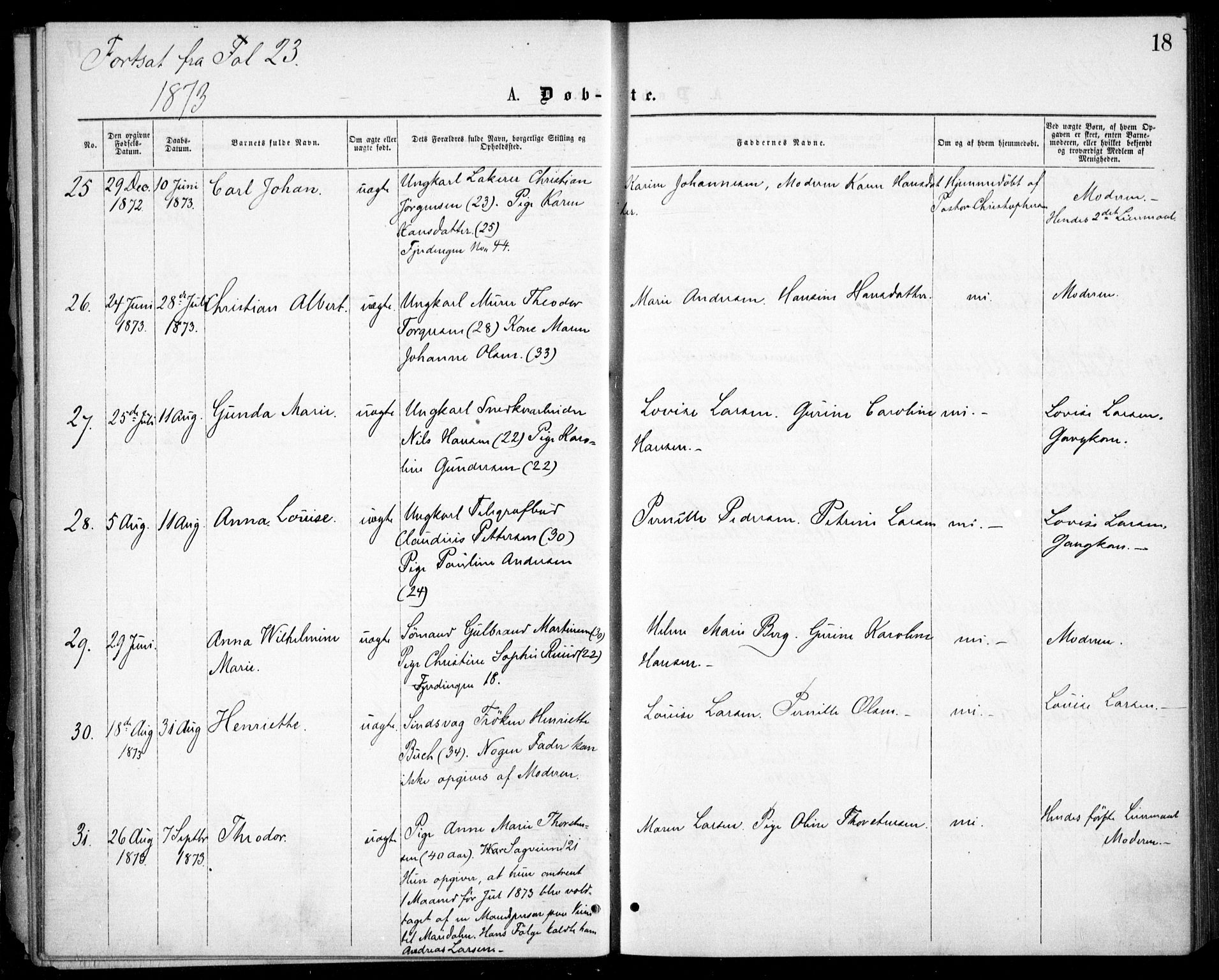 Krohgstøtten sykehusprest Kirkebøker, AV/SAO-A-10854/F/Fa/L0001: Ministerialbok nr. 1, 1865-1873, s. 18