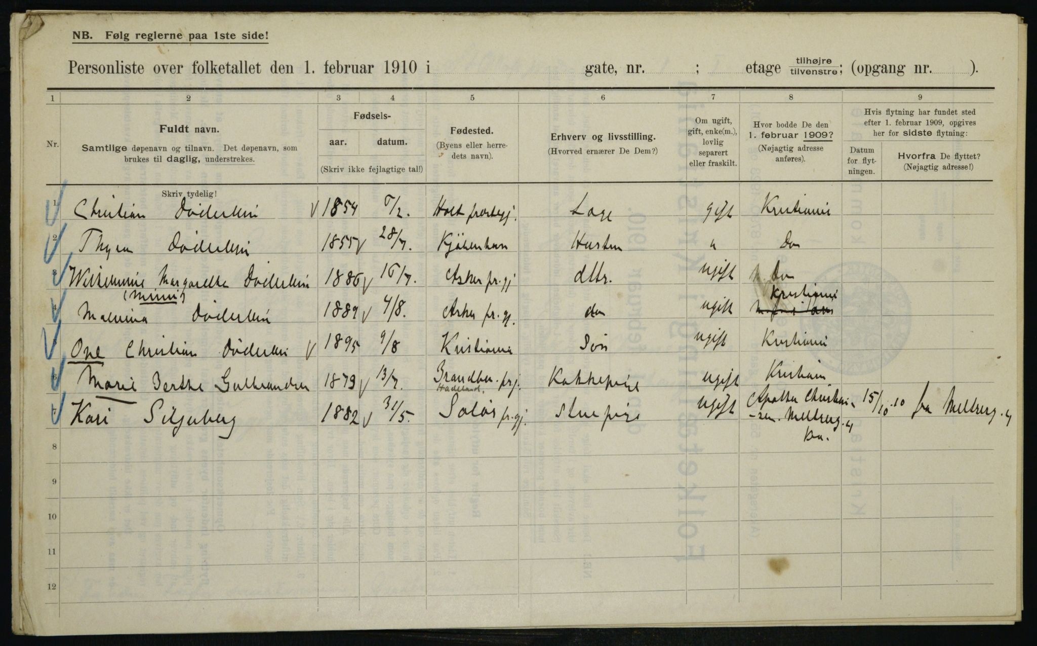 OBA, Kommunal folketelling 1.2.1910 for Kristiania, 1910, s. 84446