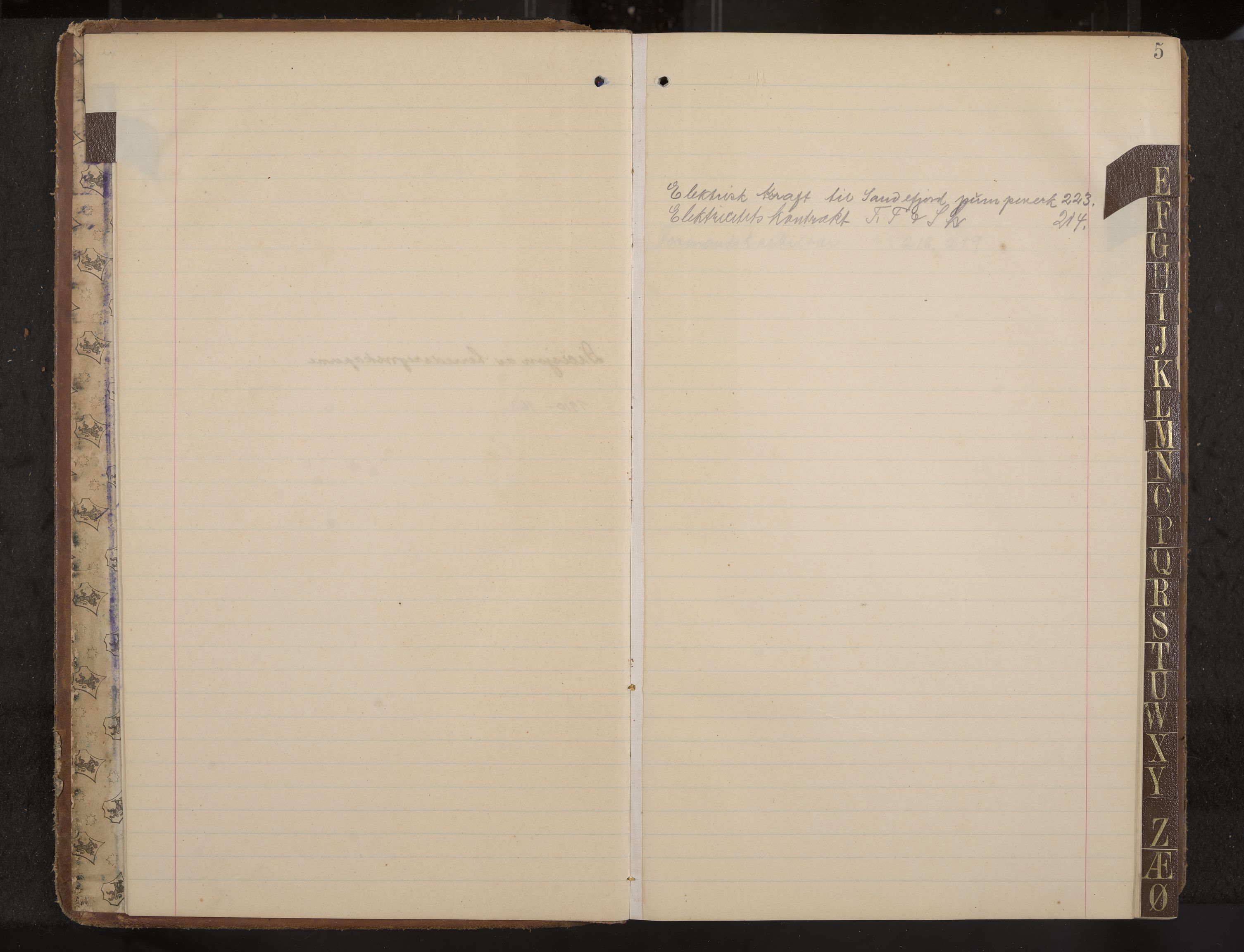 Sandar formannskap og sentraladministrasjon, IKAK/0724021/A/Aa/L0004: Møtebok med register, 1907-1914, s. 5