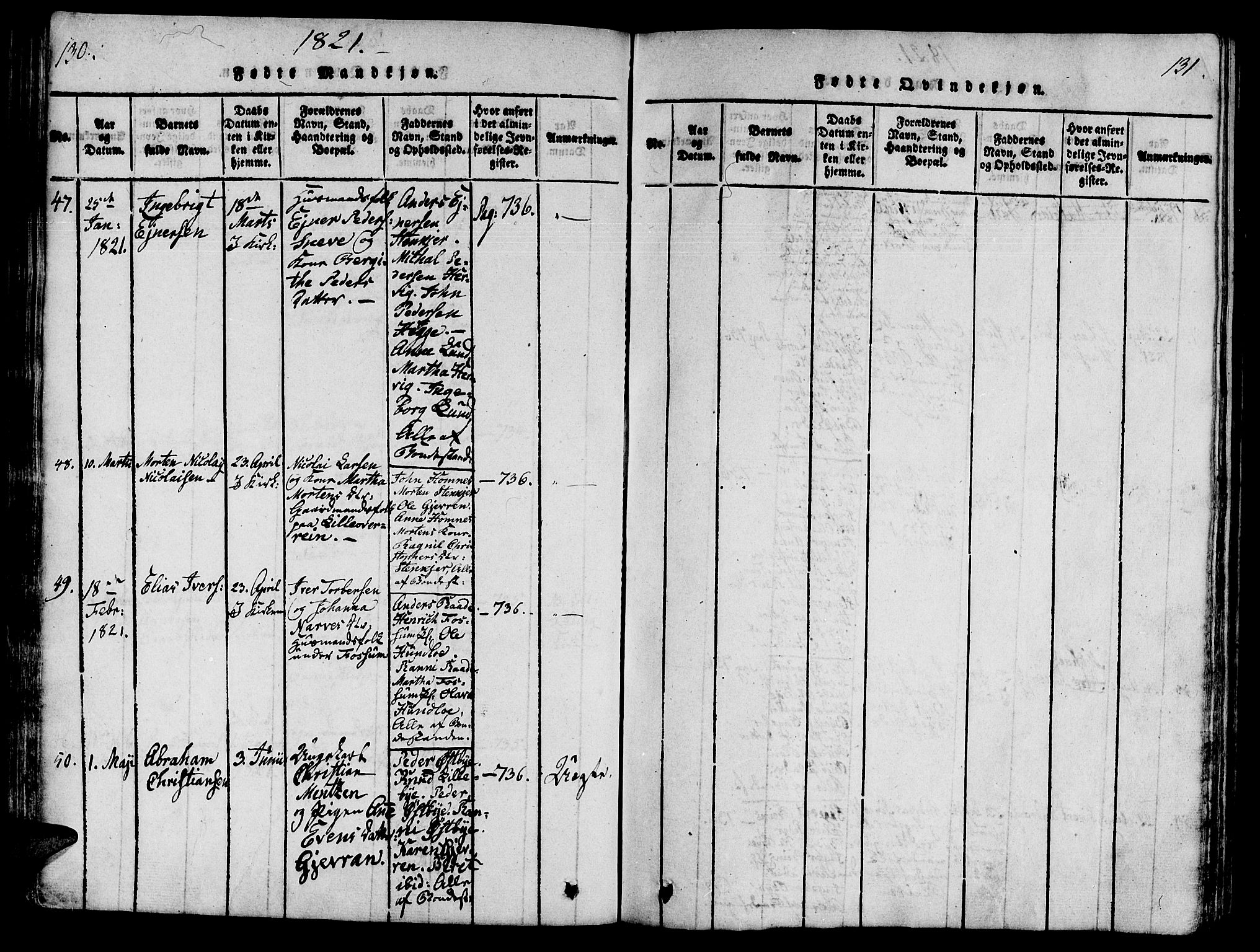 Ministerialprotokoller, klokkerbøker og fødselsregistre - Nord-Trøndelag, SAT/A-1458/746/L0441: Ministerialbok nr. 746A03 /3, 1816-1827, s. 130-131