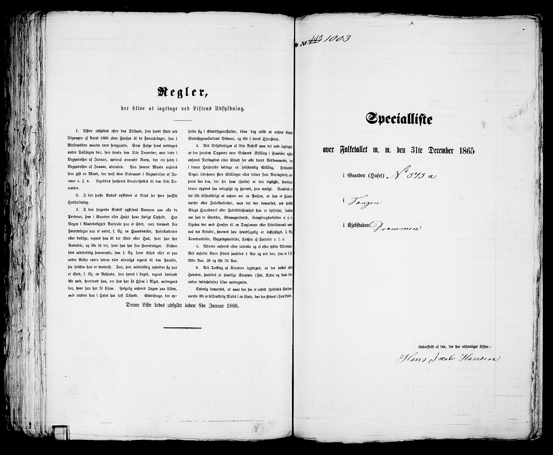 RA, Folketelling 1865 for 0602bP Strømsø prestegjeld i Drammen kjøpstad, 1865, s. 827