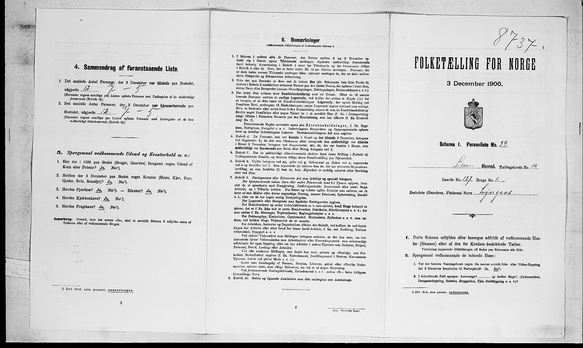 RA, Folketelling 1900 for 0626 Lier herred, 1900, s. 2344
