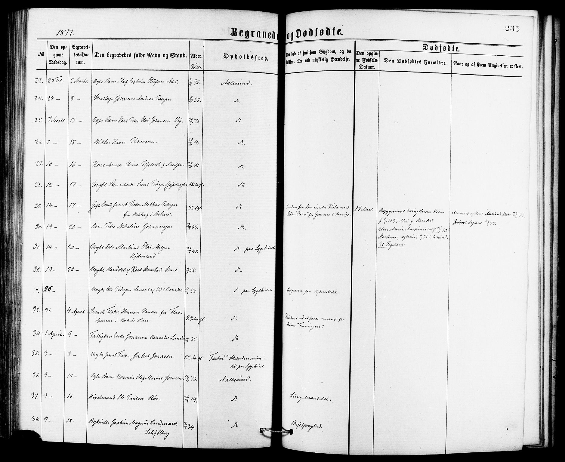 Ministerialprotokoller, klokkerbøker og fødselsregistre - Møre og Romsdal, AV/SAT-A-1454/529/L0453: Ministerialbok nr. 529A03, 1872-1877, s. 235