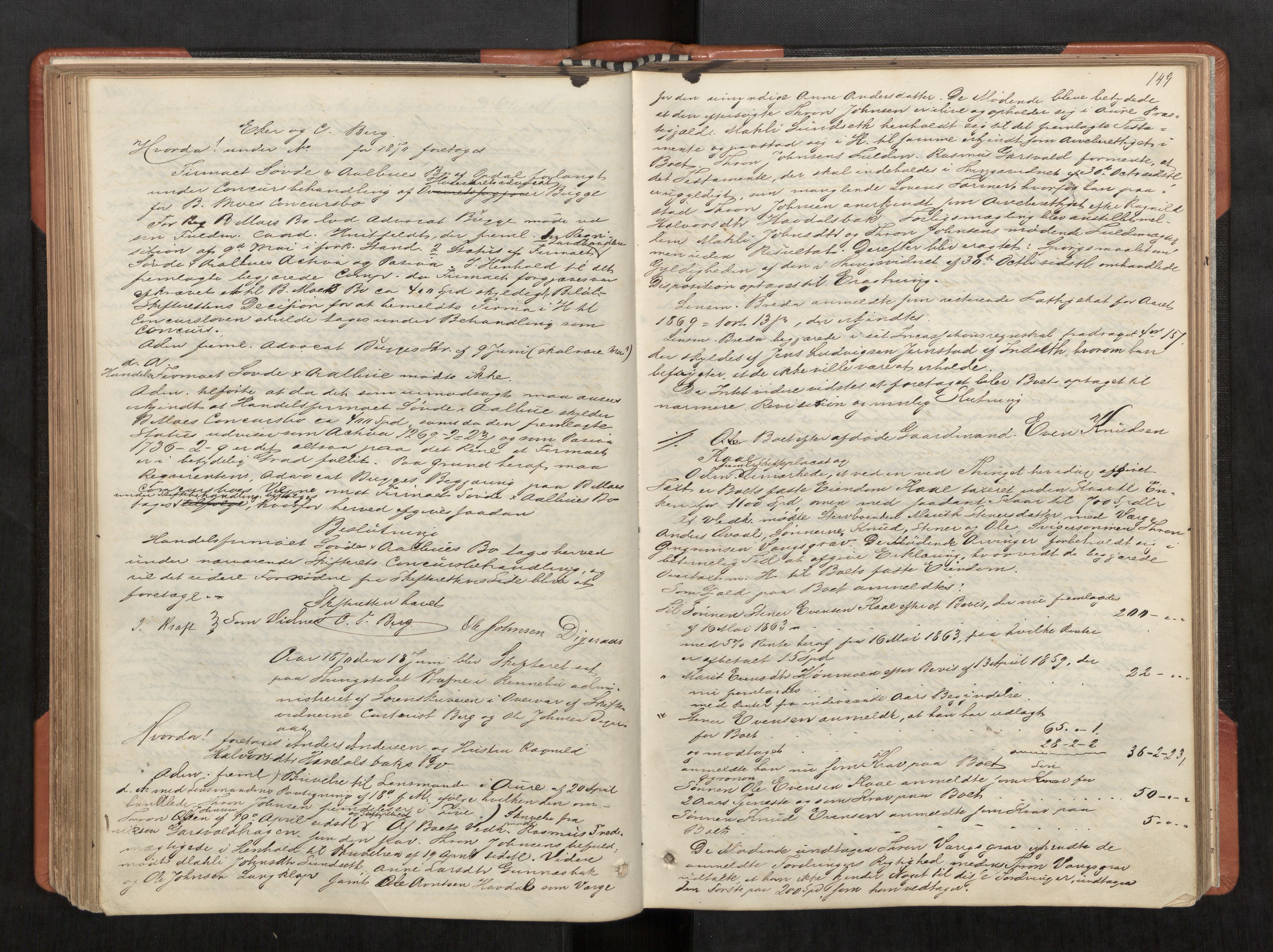 Orkdal sorenskriveri, AV/SAT-A-4169/1/3/3B/L0005: Skiftebehandlingsprotokoll, 1860-1876, s. 149