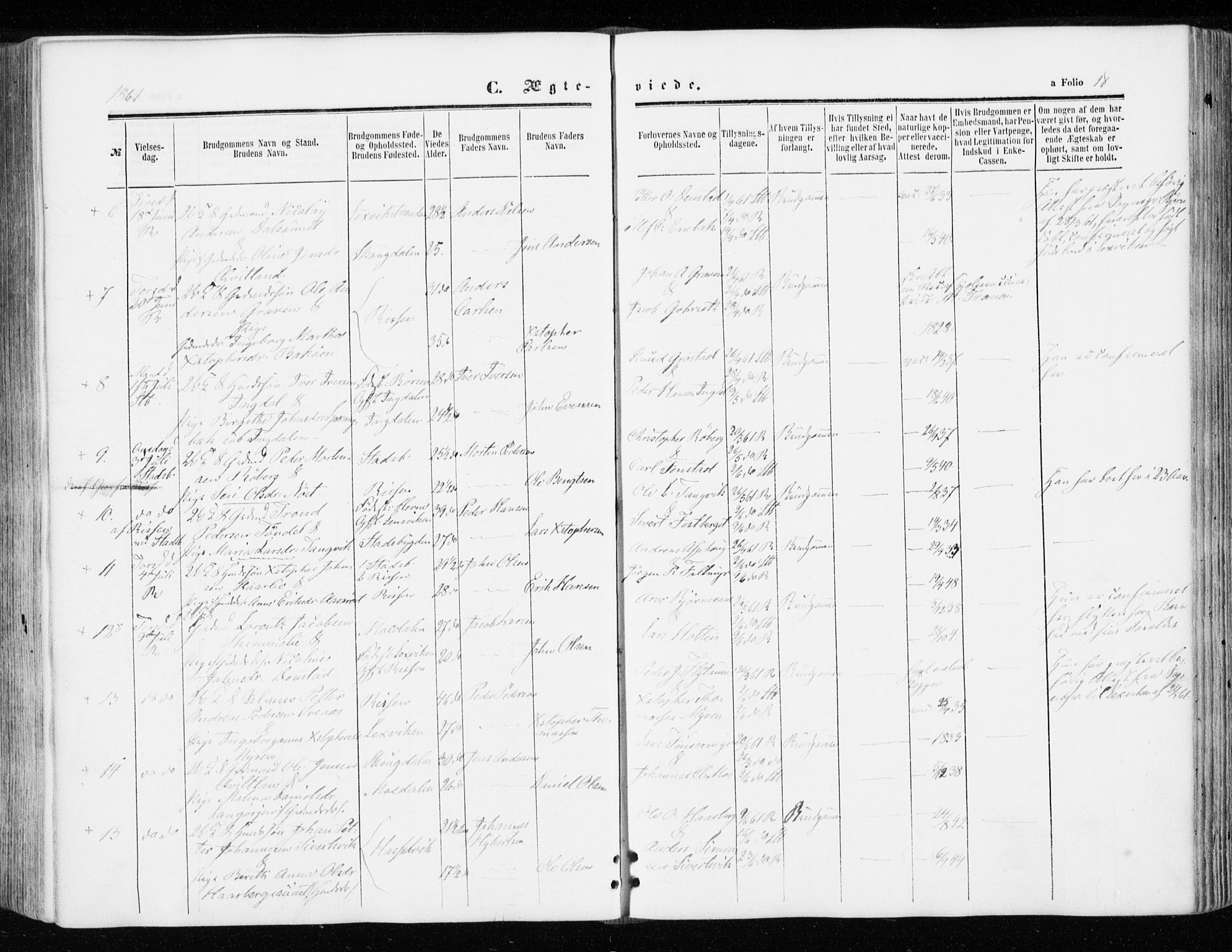 Ministerialprotokoller, klokkerbøker og fødselsregistre - Sør-Trøndelag, SAT/A-1456/646/L0612: Ministerialbok nr. 646A10, 1858-1869, s. 18