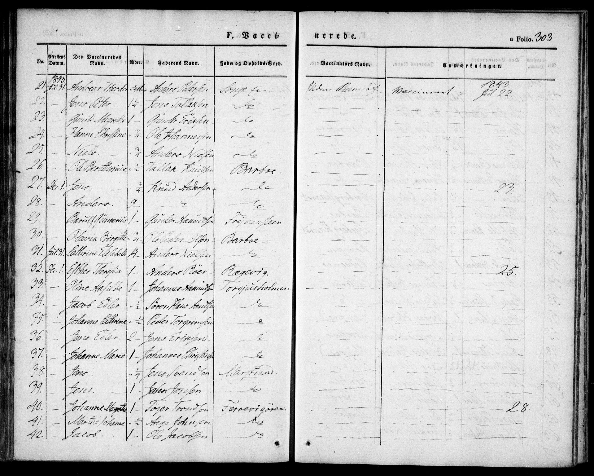 Tromøy sokneprestkontor, AV/SAK-1111-0041/F/Fa/L0004: Ministerialbok nr. A 4, 1837-1846, s. 303