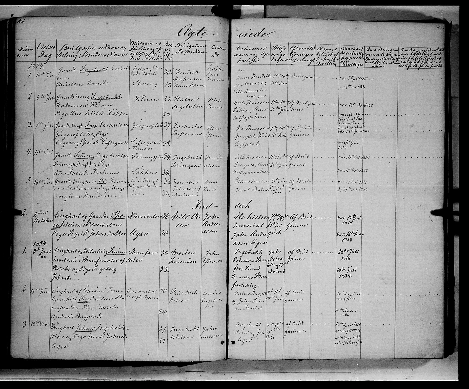 Kvikne prestekontor, AV/SAH-PREST-064/H/Ha/Haa/L0005: Ministerialbok nr. 5, 1841-1862, s. 106
