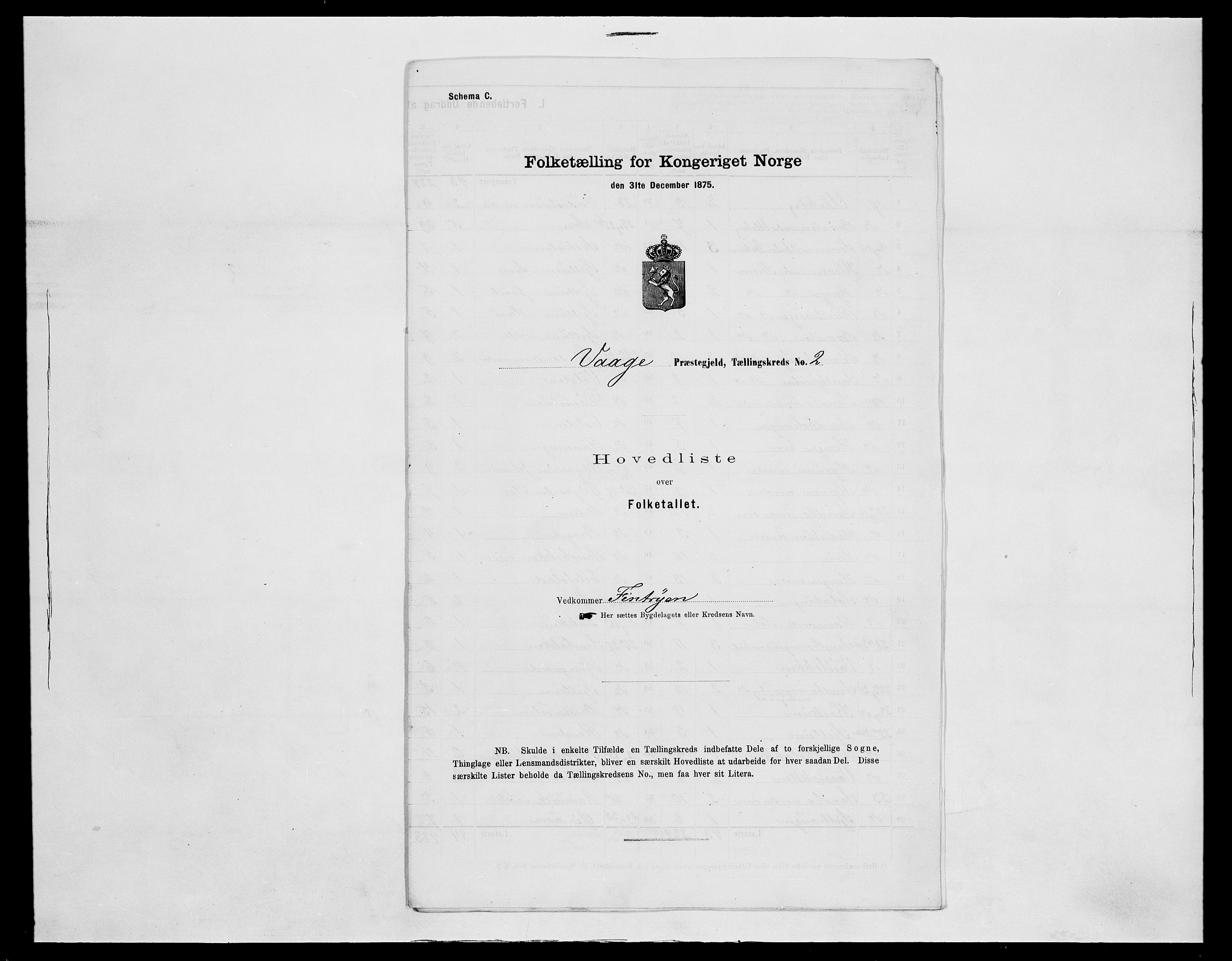 SAH, Folketelling 1875 for 0515P Vågå prestegjeld, 1875, s. 33