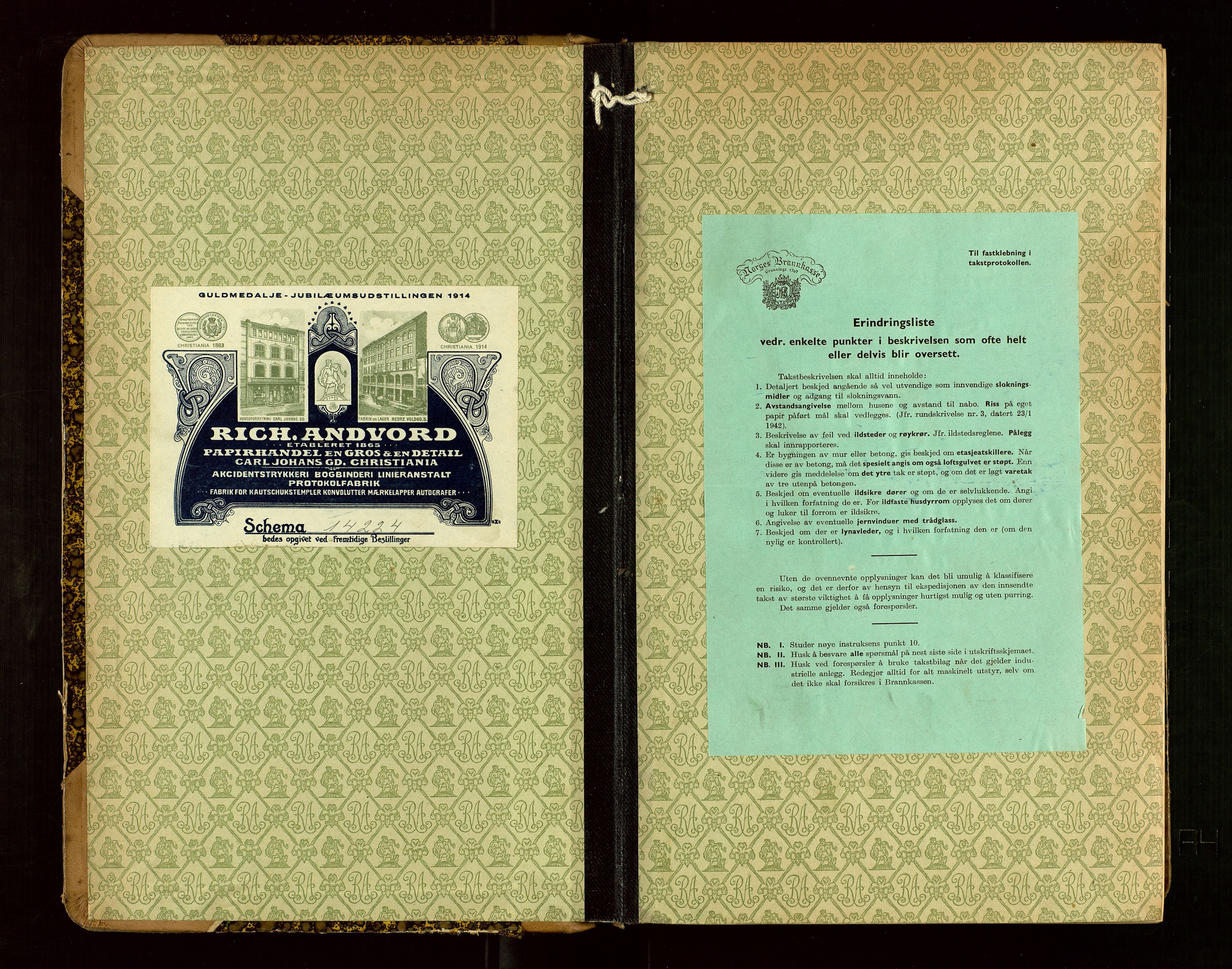Skudenes lensmannskontor, AV/SAST-A-100444/Gob/L0002: "Brandtakstprotokoll", 1925-1952