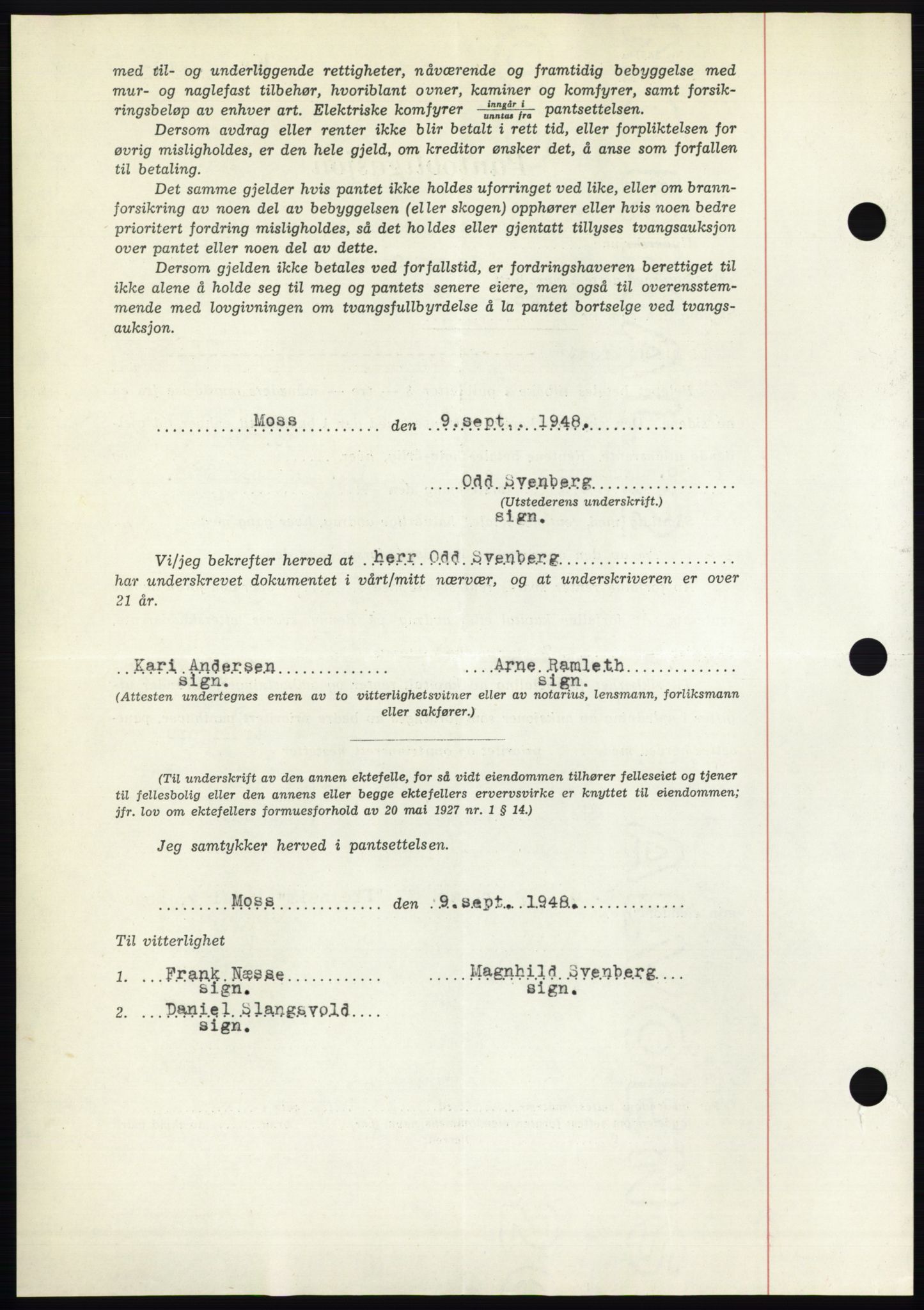 Moss sorenskriveri, AV/SAO-A-10168: Pantebok nr. B20, 1948-1948, Dagboknr: 2351/1948