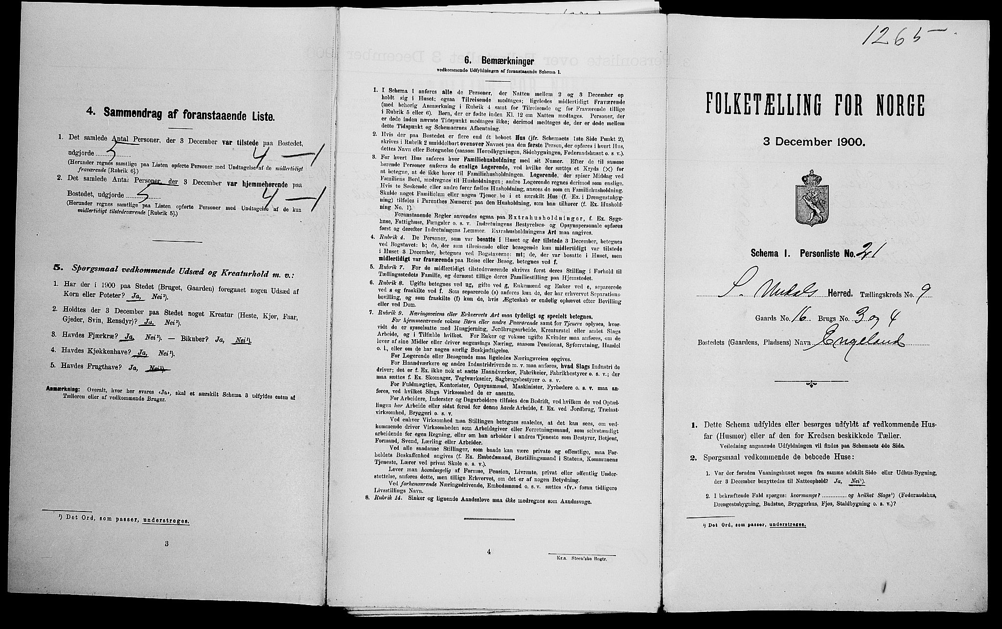 SAK, Folketelling 1900 for 1029 Sør-Audnedal herred, 1900, s. 948