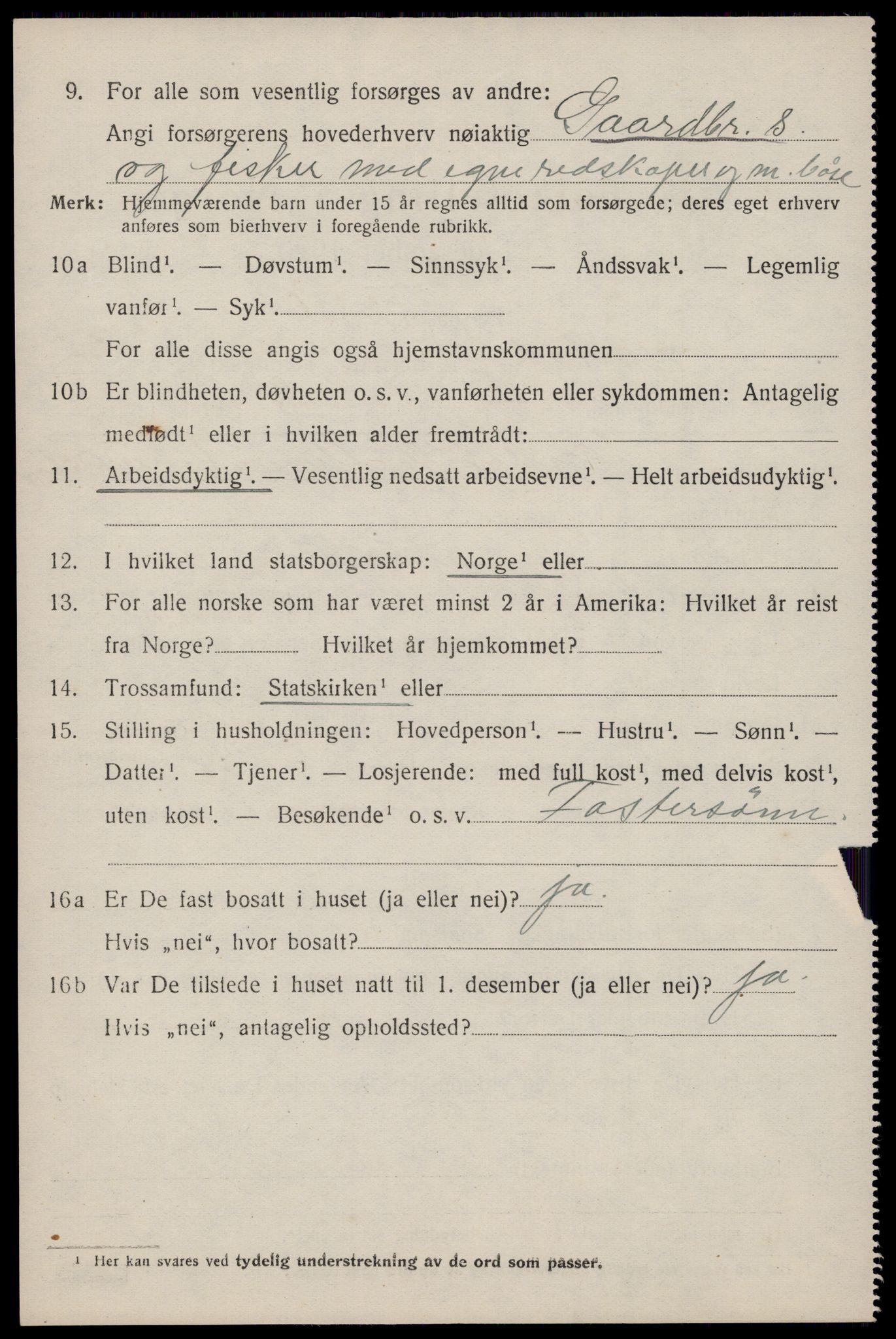 SAST, Folketelling 1920 for 1152 Torvastad herred, 1920, s. 5099