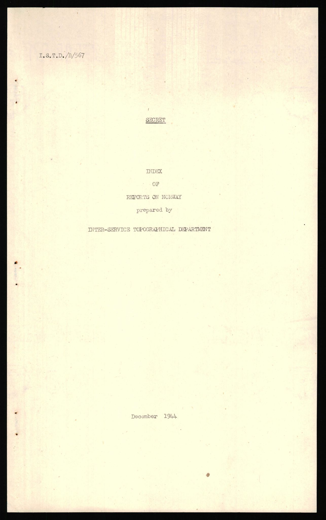 Forsvaret, Forsvarets overkommando II, AV/RA-RAFA-3915/D/Dd/L0004: Index of Reports on Norway, 1943-1944, s. 2