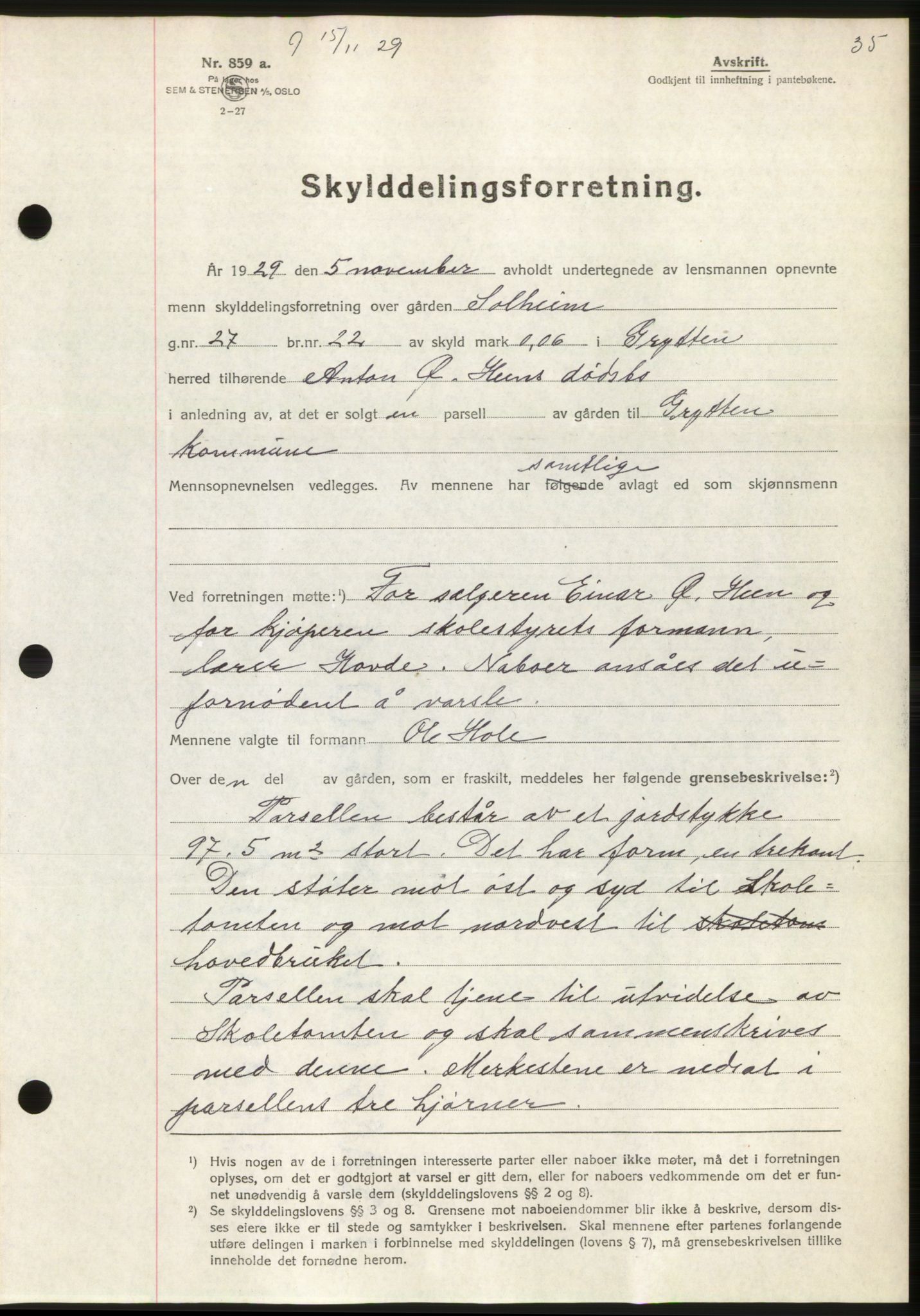 Romsdal sorenskriveri, SAT/A-4149/1/2/2C/L0057: Pantebok nr. 51, 1929-1930, Tingl.dato: 15.11.1929