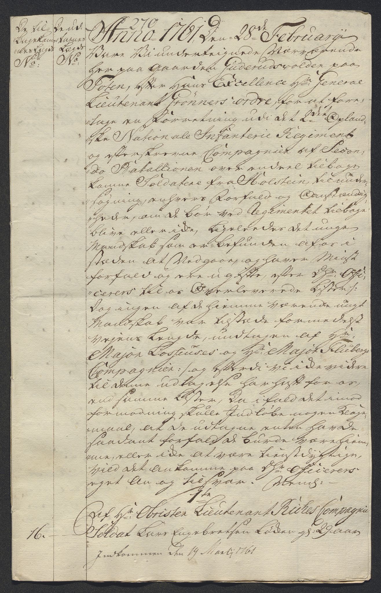 Kommanderende general (KG I) med Det norske krigsdirektorium, AV/RA-EA-5419/E/Ec/L0021: Ruller over nedkommanderte mannskap, 1758-1762, s. 613