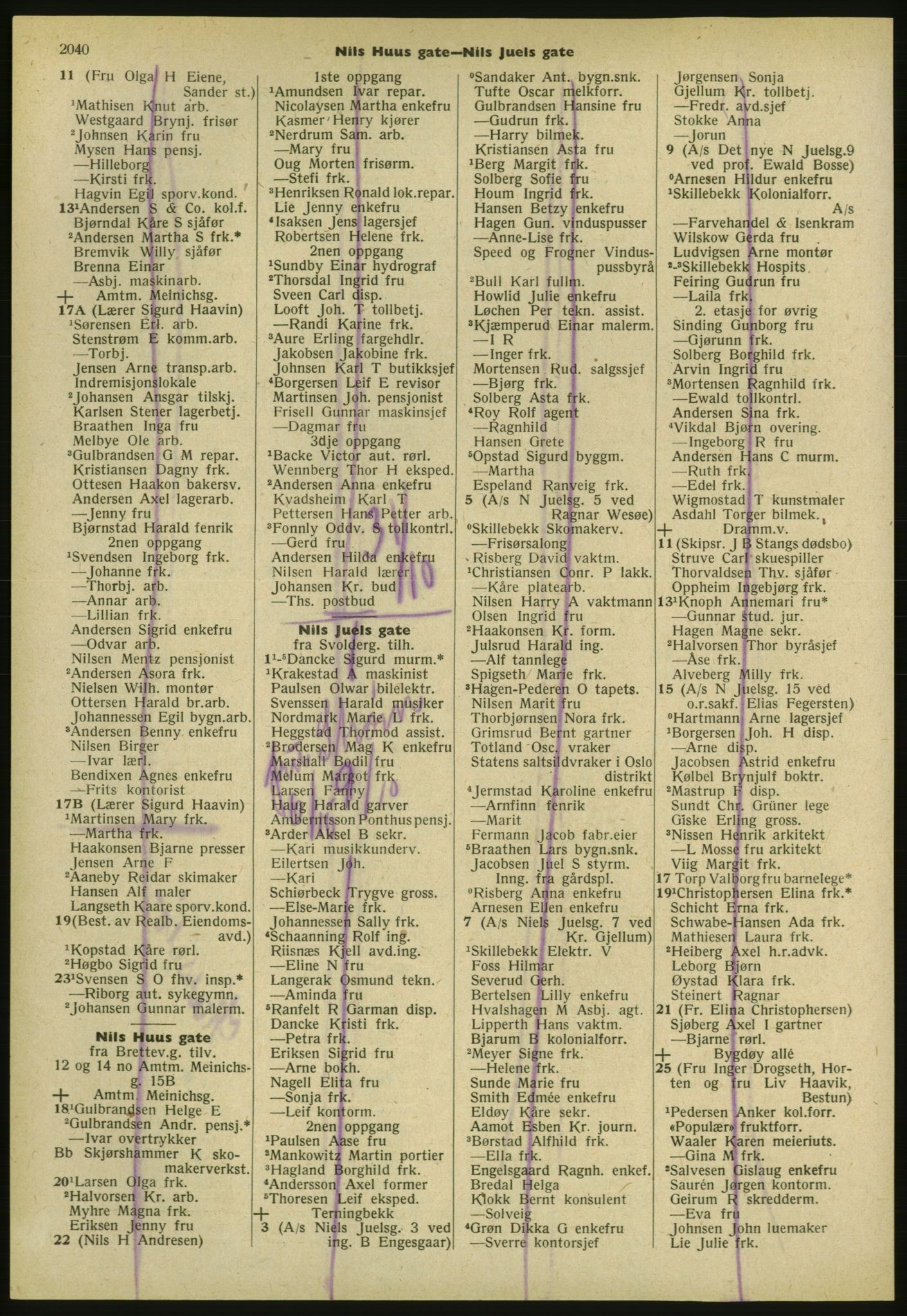 Kristiania/Oslo adressebok, PUBL/-, 1952, s. 2040