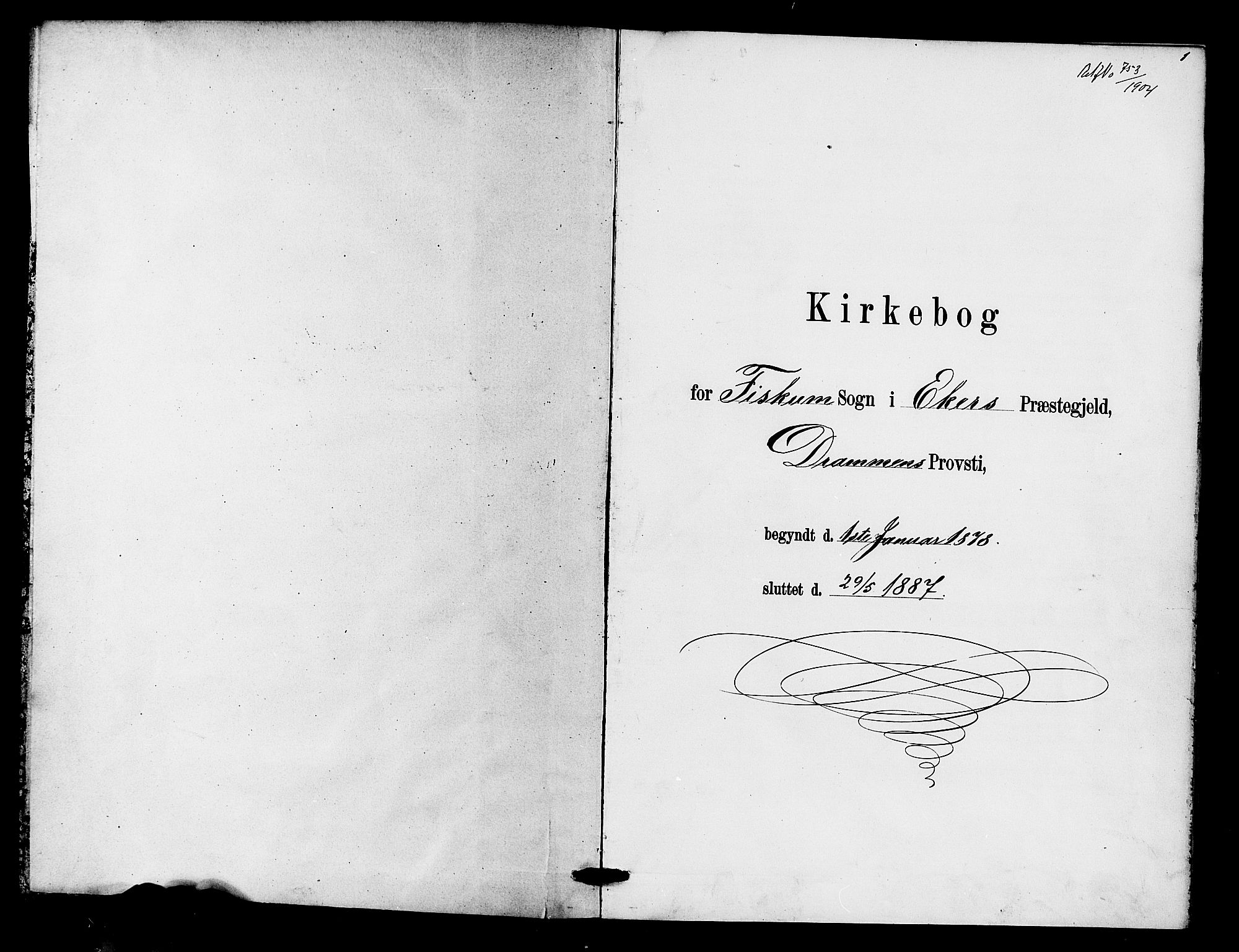Fiskum kirkebøker, SAKO/A-15/G/Ga/L0004: Klokkerbok nr. 4, 1878-1887, s. 1