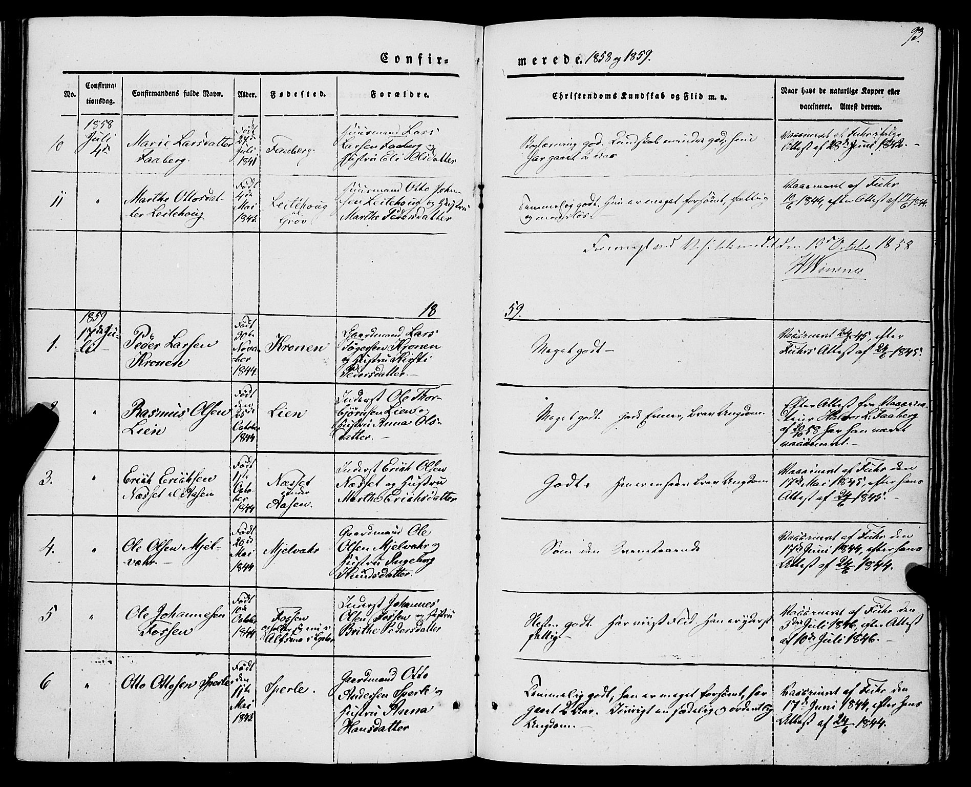 Jostedal sokneprestembete, AV/SAB-A-80601/H/Haa/Haaa/L0005: Ministerialbok nr. A 5, 1849-1877, s. 93