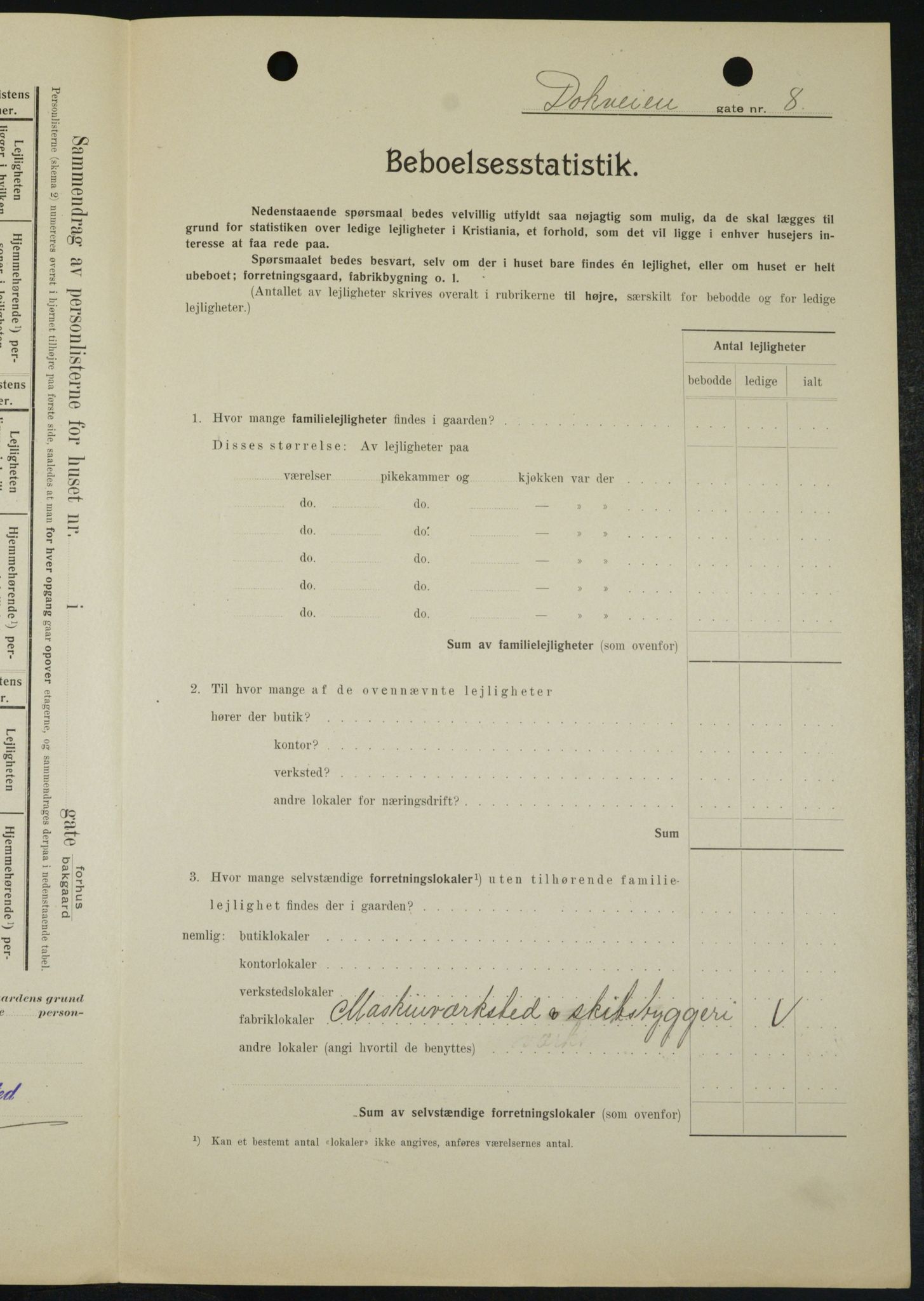 OBA, Kommunal folketelling 1.2.1909 for Kristiania kjøpstad, 1909, s. 14488