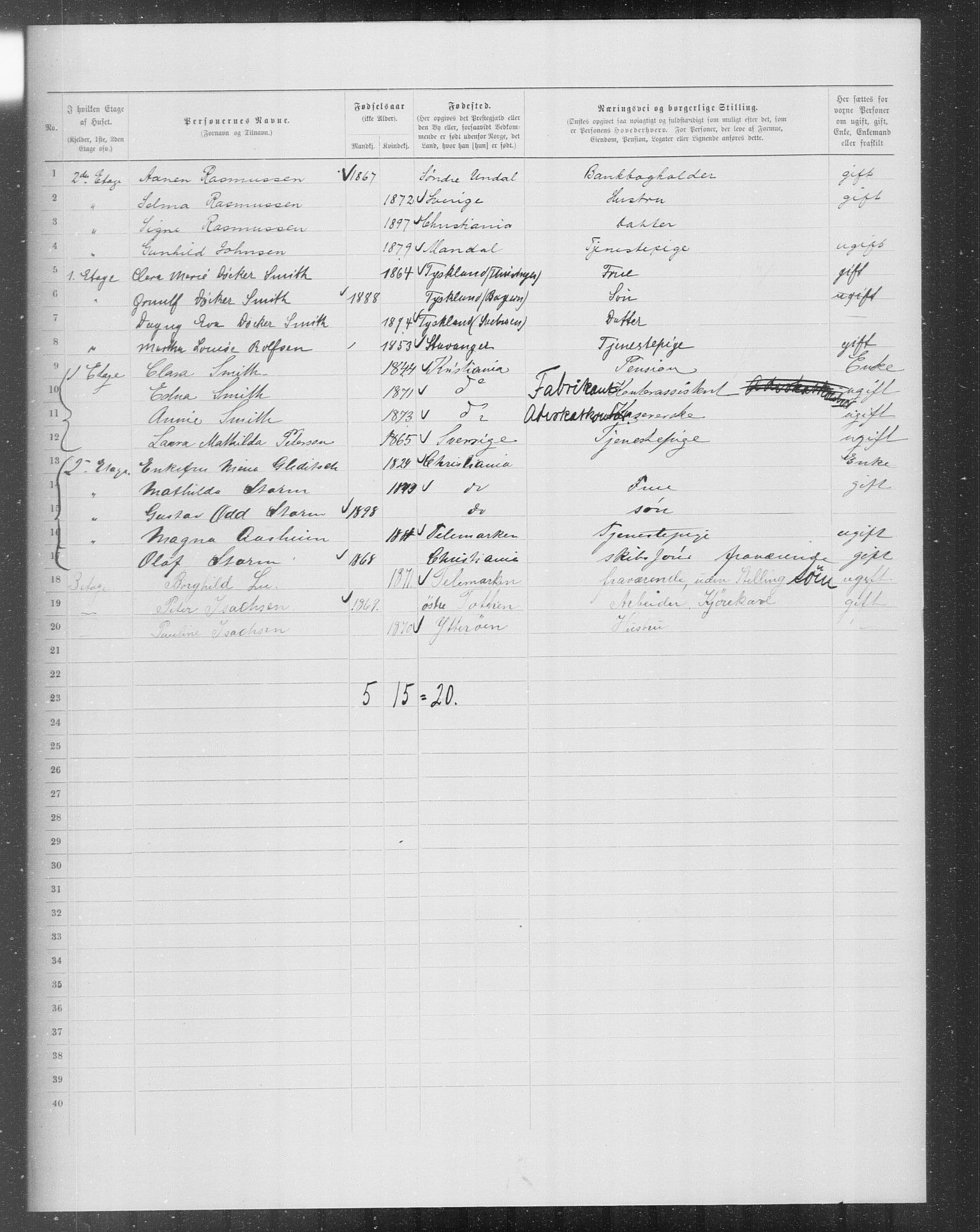 OBA, Kommunal folketelling 31.12.1899 for Kristiania kjøpstad, 1899, s. 8273