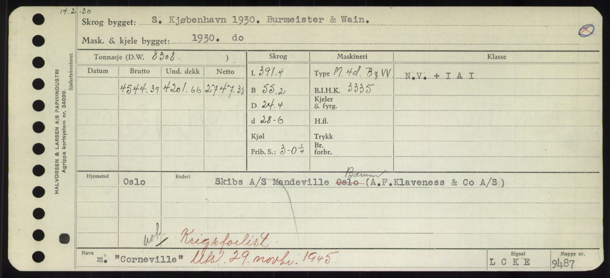 Sjøfartsdirektoratet med forløpere, Skipsmålingen, RA/S-1627/H/Hd/L0008: Fartøy, C-D, s. 231