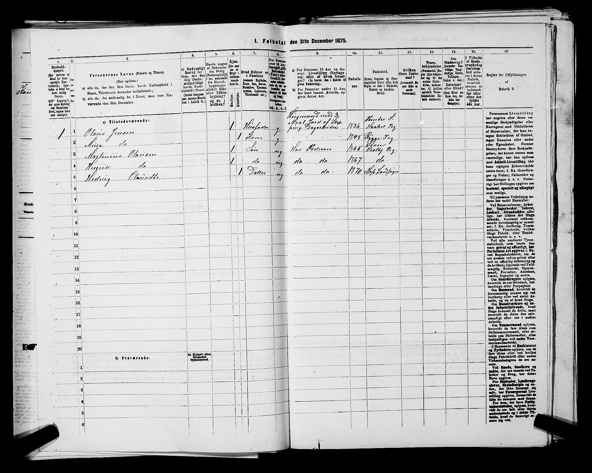 RA, Folketelling 1875 for 0194L Moss prestegjeld, Moss landsokn, 1875, s. 194