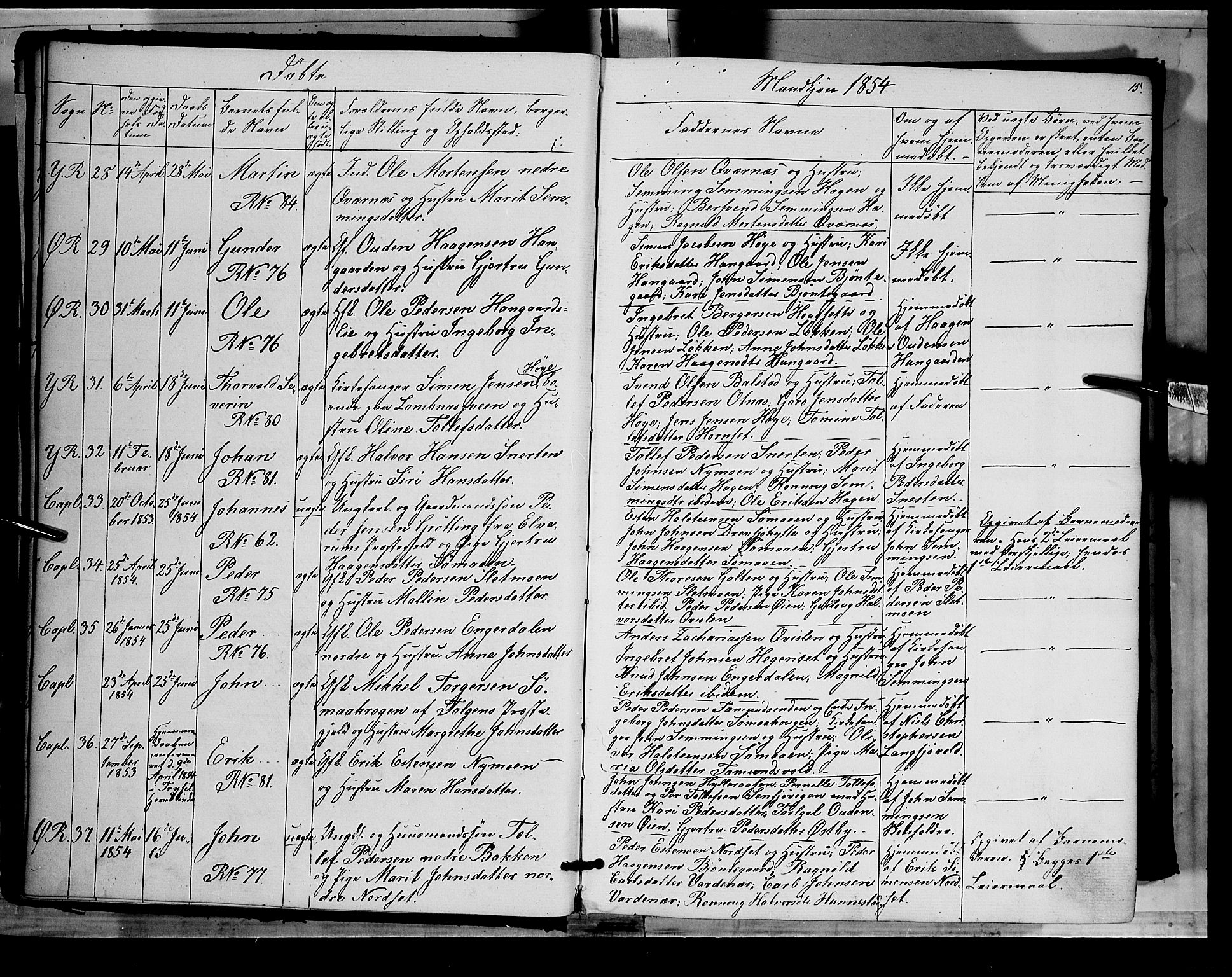 Rendalen prestekontor, AV/SAH-PREST-054/H/Ha/Haa/L0005: Ministerialbok nr. 5, 1853-1866, s. 15