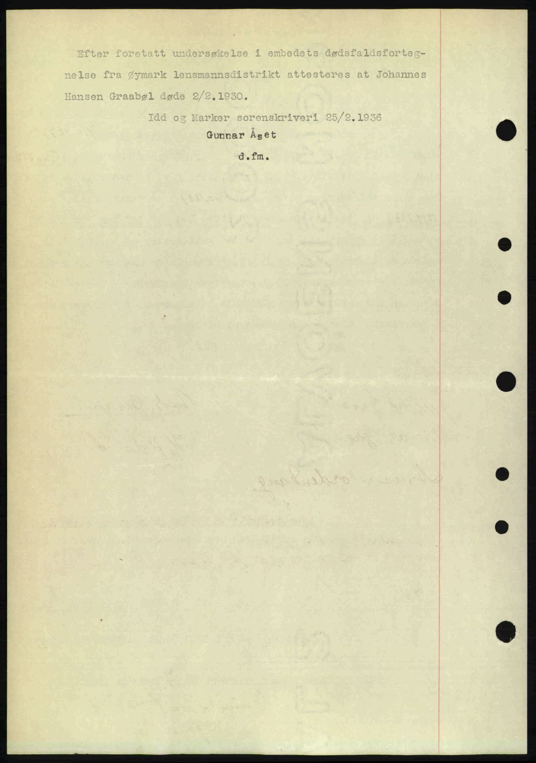 Idd og Marker sorenskriveri, AV/SAO-A-10283/G/Gb/Gbb/L0001: Pantebok nr. A1, 1936-1937, Dagboknr: 204/1936