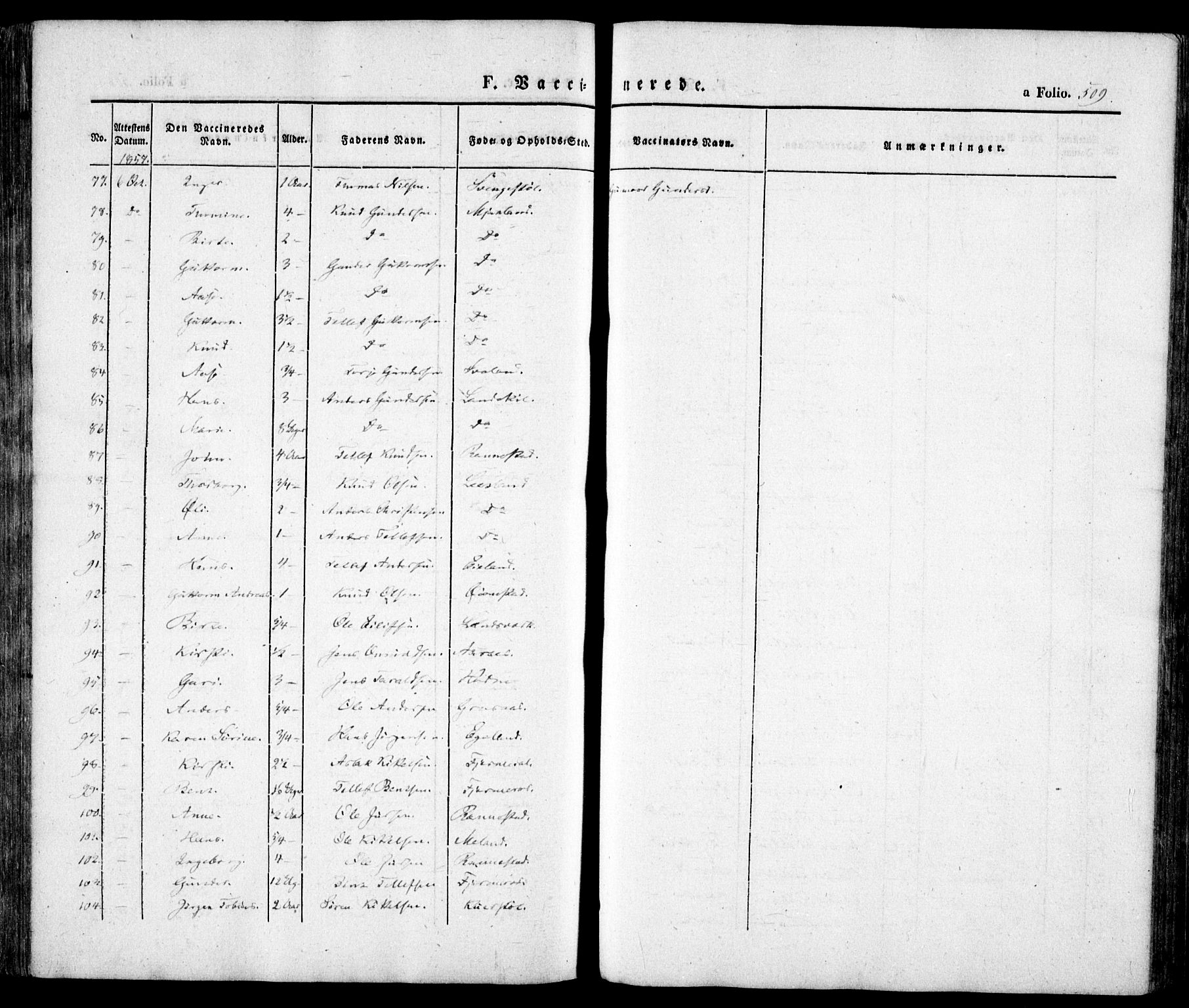 Evje sokneprestkontor, AV/SAK-1111-0008/F/Fa/Faa/L0005: Ministerialbok nr. A 5, 1843-1865, s. 509